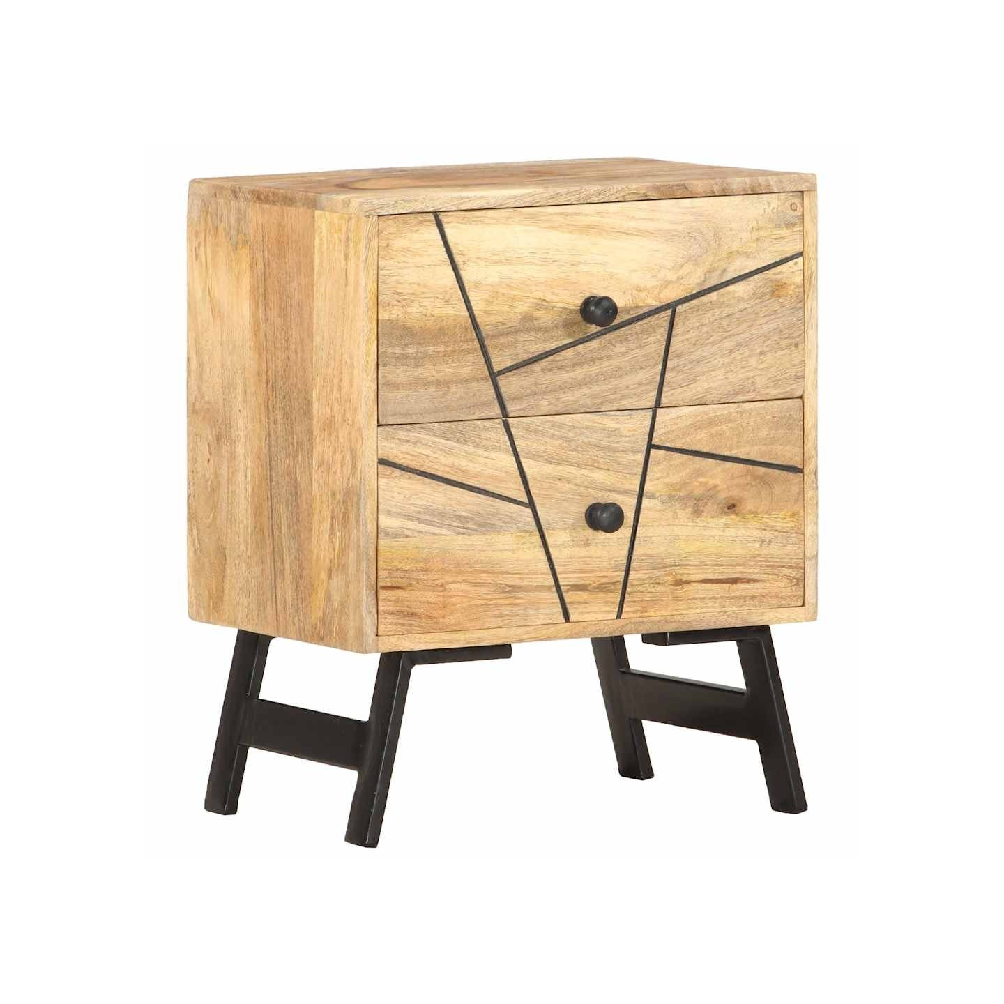 Table de chevet 40x30x50 cm Bois de manguier massif