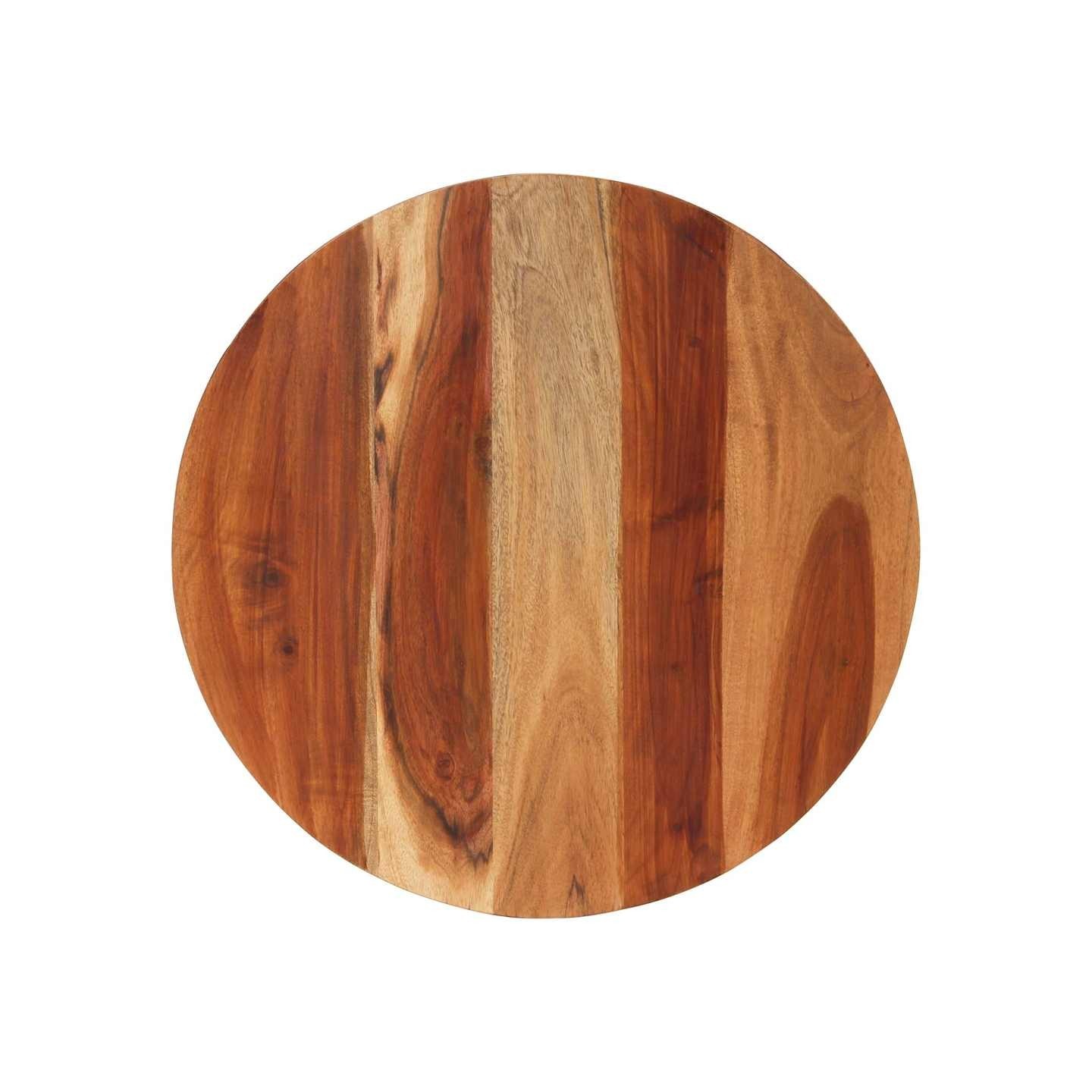 Dessus de table bois massif d'acacia rond 15-16 mm 60 cm