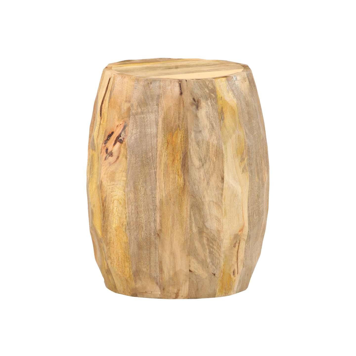 Tabouret tambour Bois de manguier solide