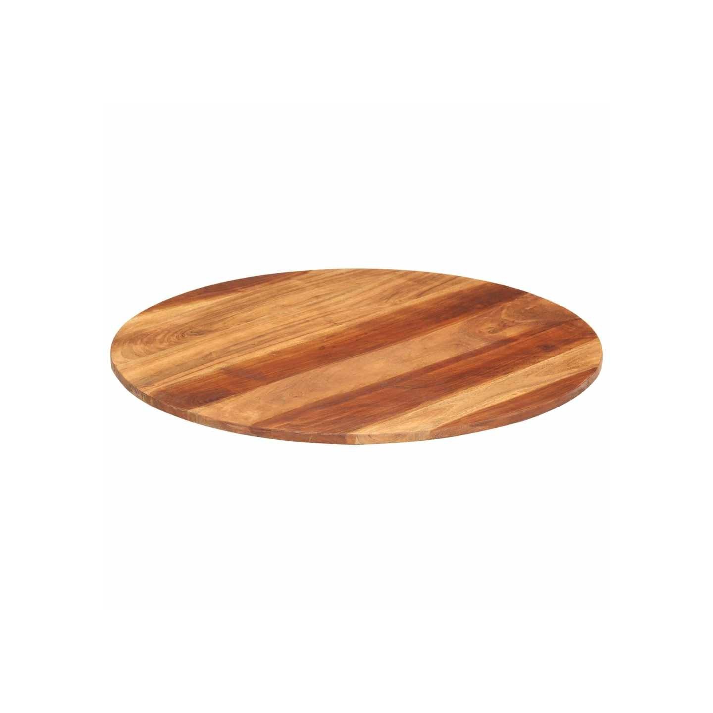 Dessus de table bois massif d'acacia rond 15-16 mm 70 cm