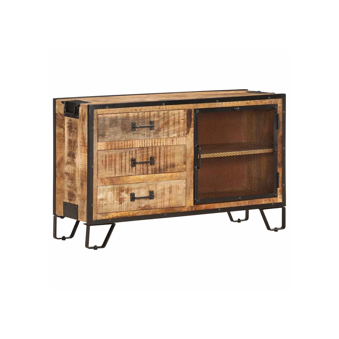 Buffet 100x31x60 cm Bois de manguier massif brut