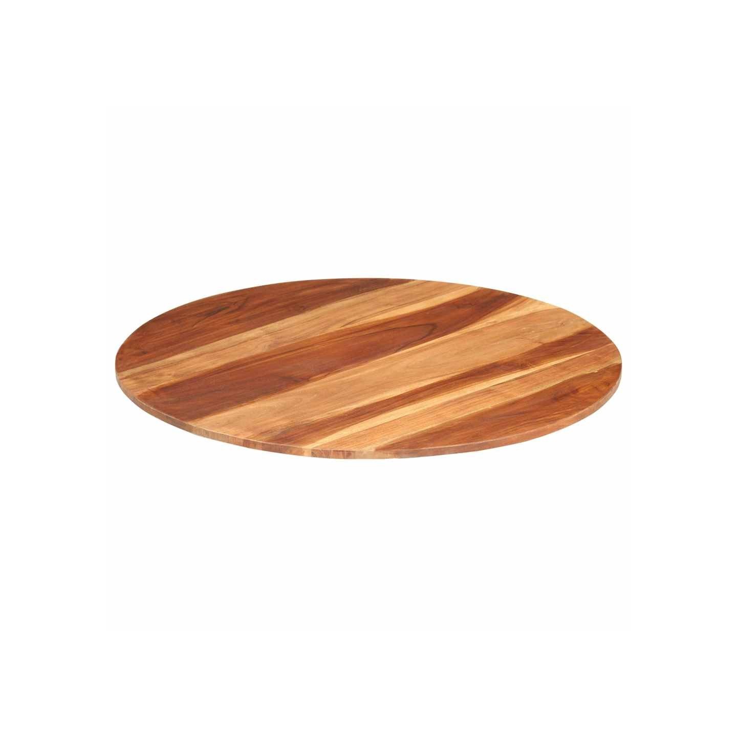 Dessus de table bois massif d'acacia rond 15-16 mm 80 cm
