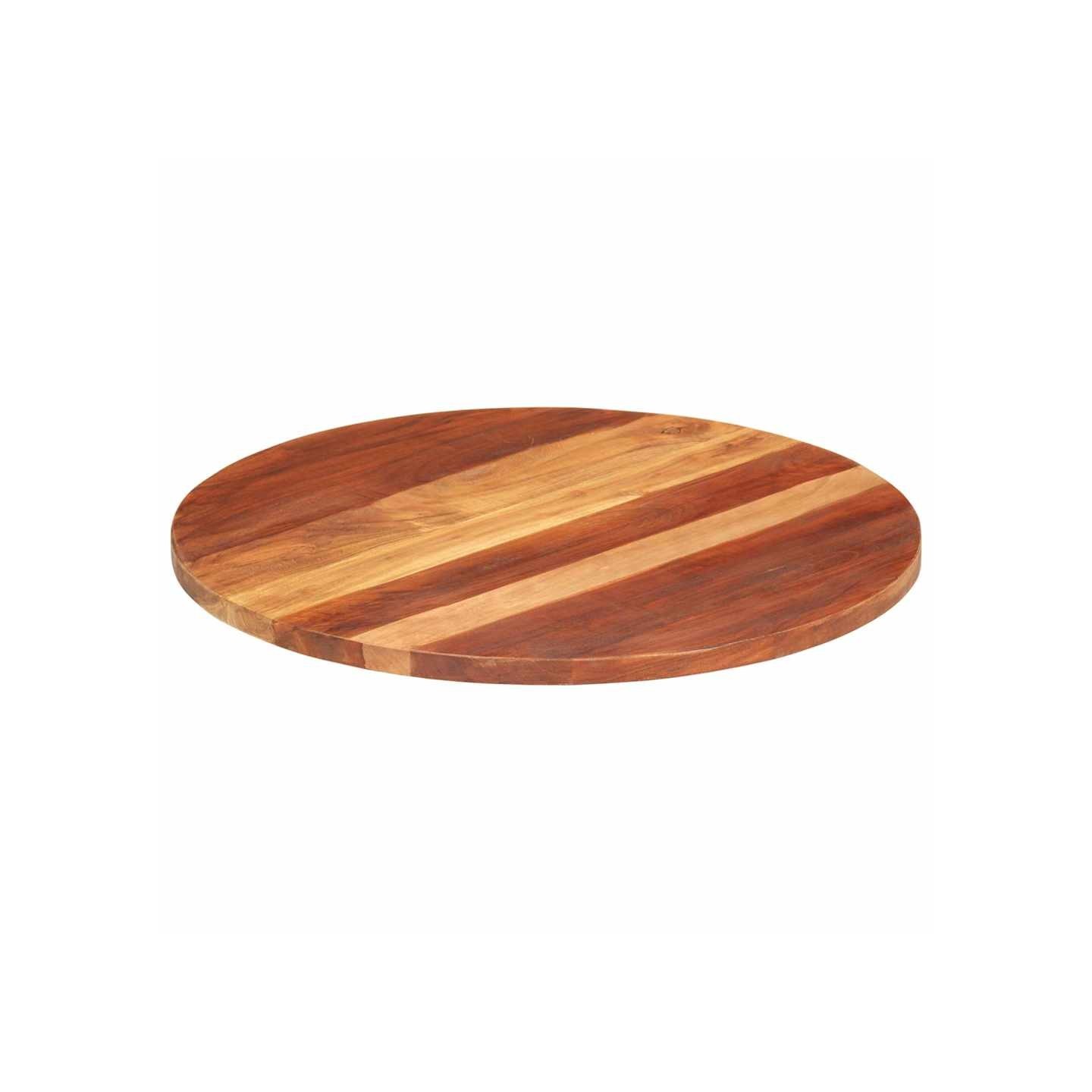 Dessus de table bois massif d'acacia rond 25-27 mm 70 cm