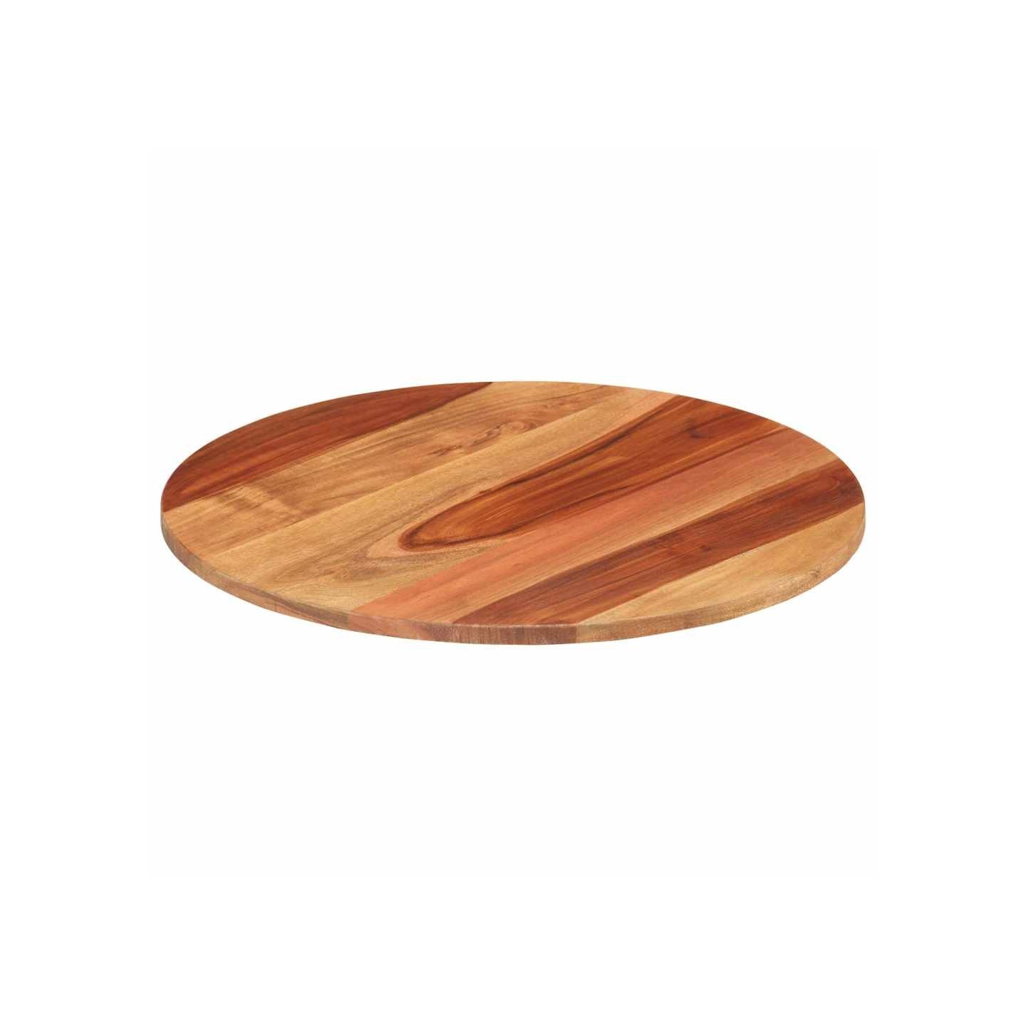 Dessus de table bois massif d'acacia rond 15-16 mm 50 cm