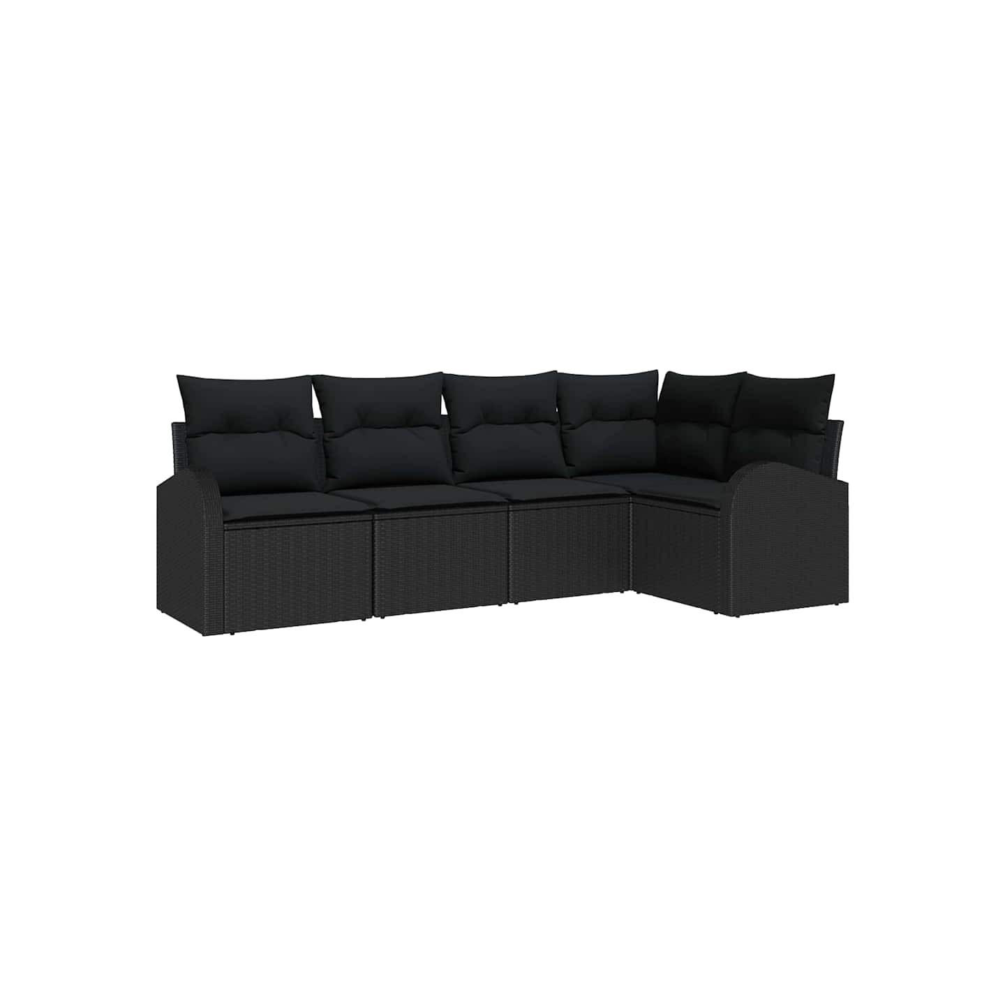 Ensemble de Canapés avec coussin Noir Polyester