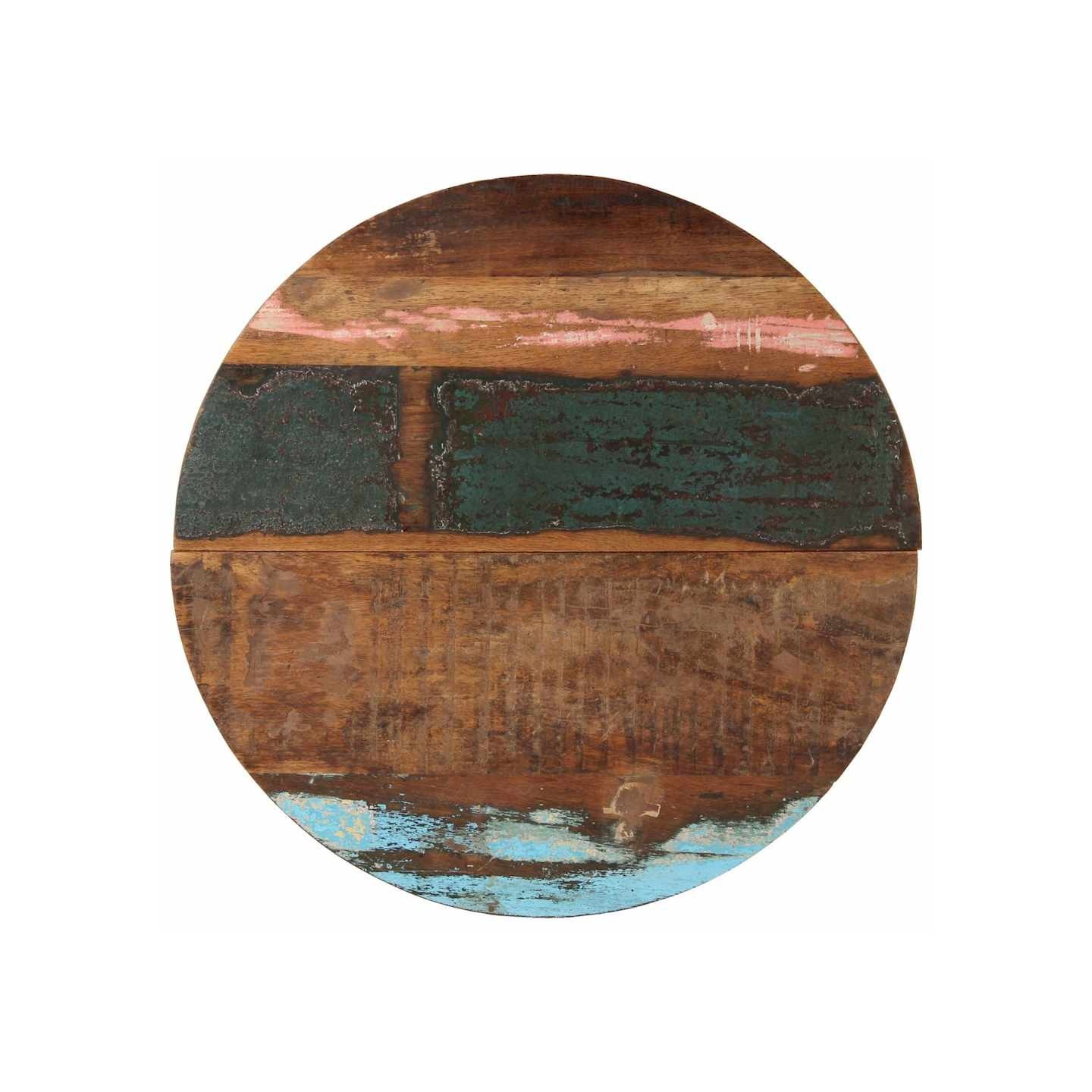 Dessus de table rond 70 cm 25-27 mm Bois de récupération solide