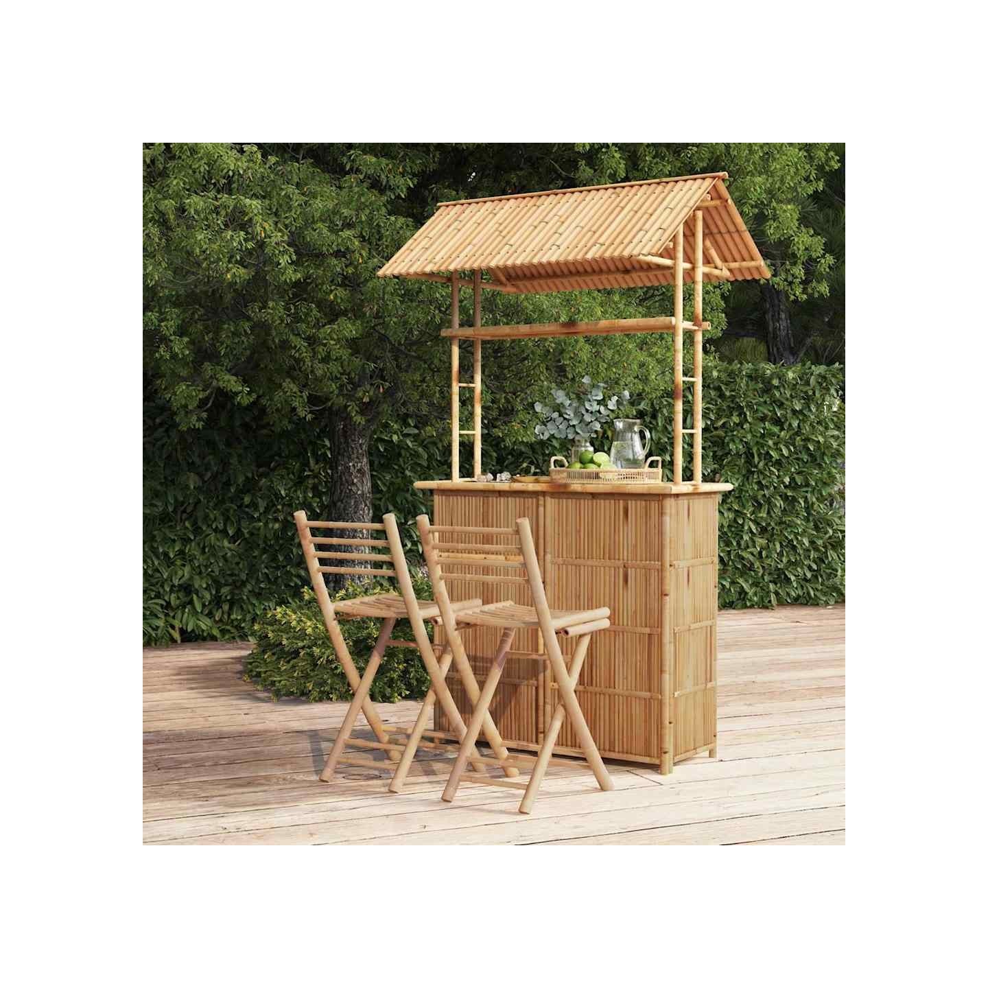 Mobilier de bar 3 pcs Bambou