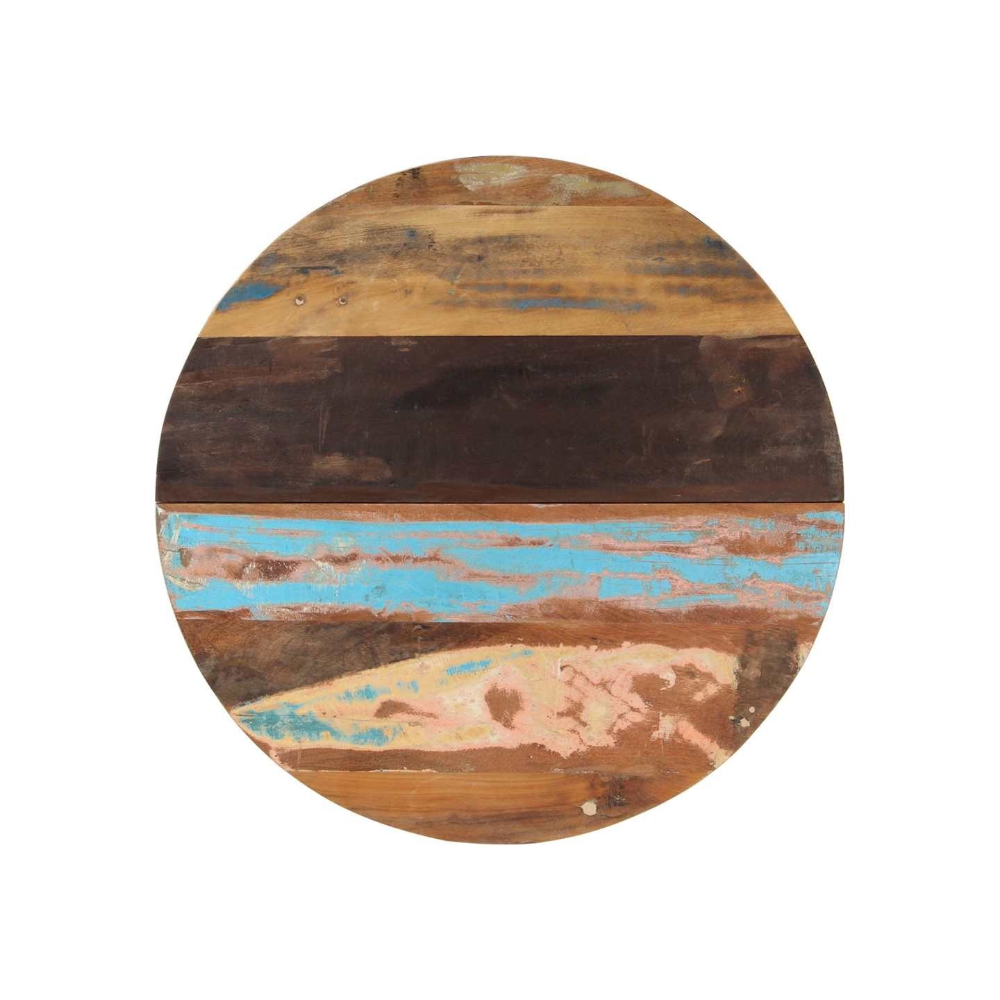Dessus de table rond 80 cm 25-27 mm Bois de récupération solide