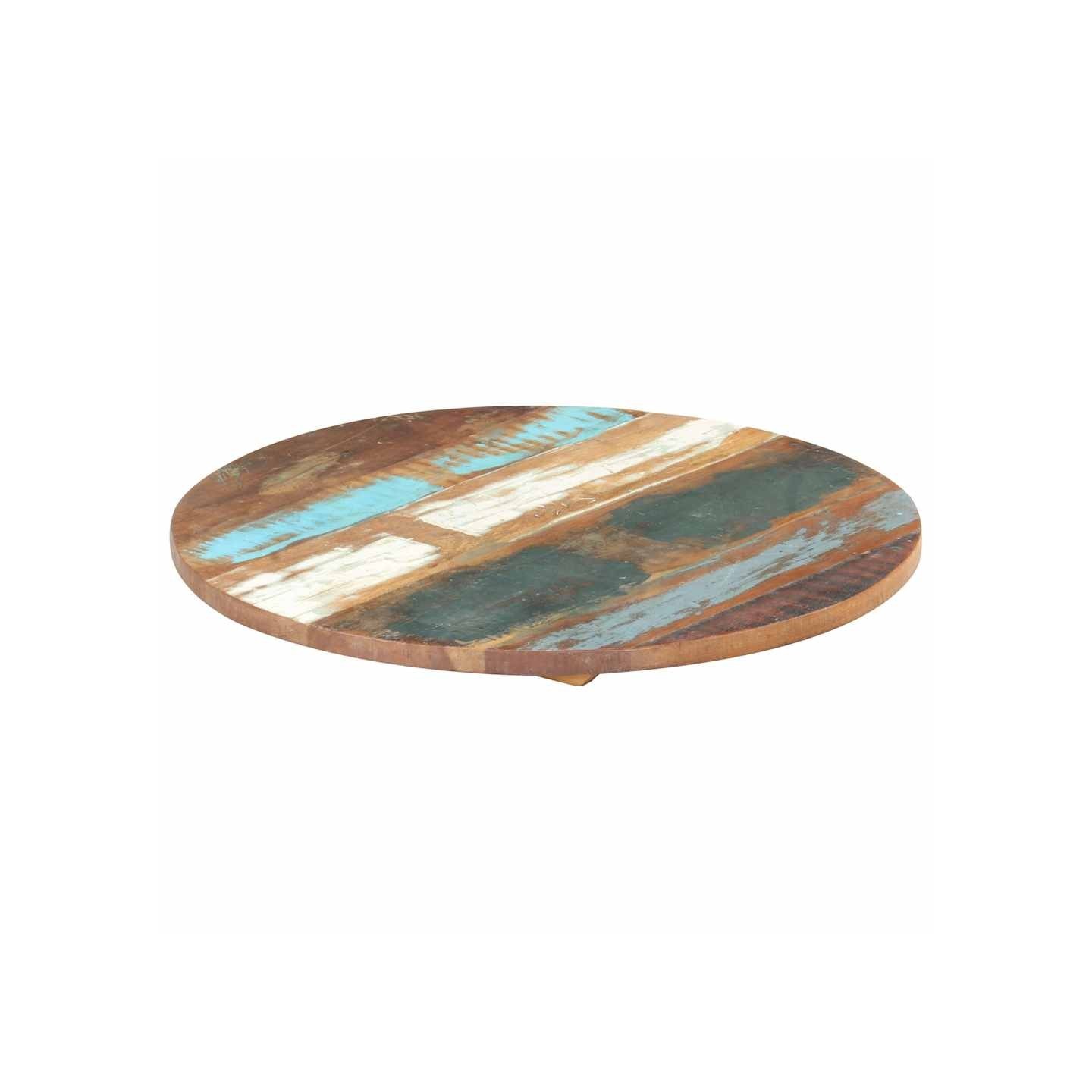 Dessus de table rond 40 cm 25-27 mm Bois de récupération solide