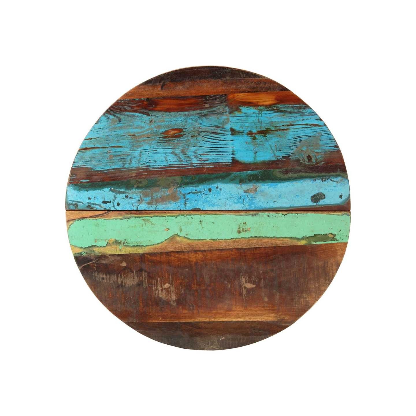 Dessus de table rond 60 cm 25-27 mm Bois de récupération solide