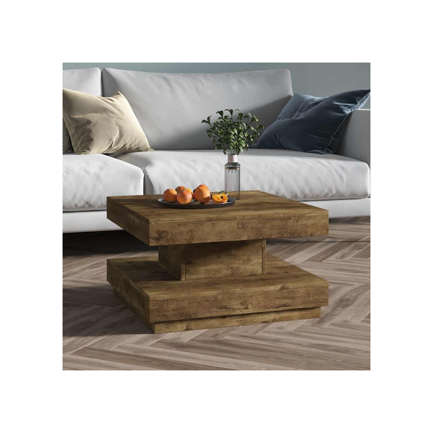 Table basse Marron foncé 60x60x35 cm MDF