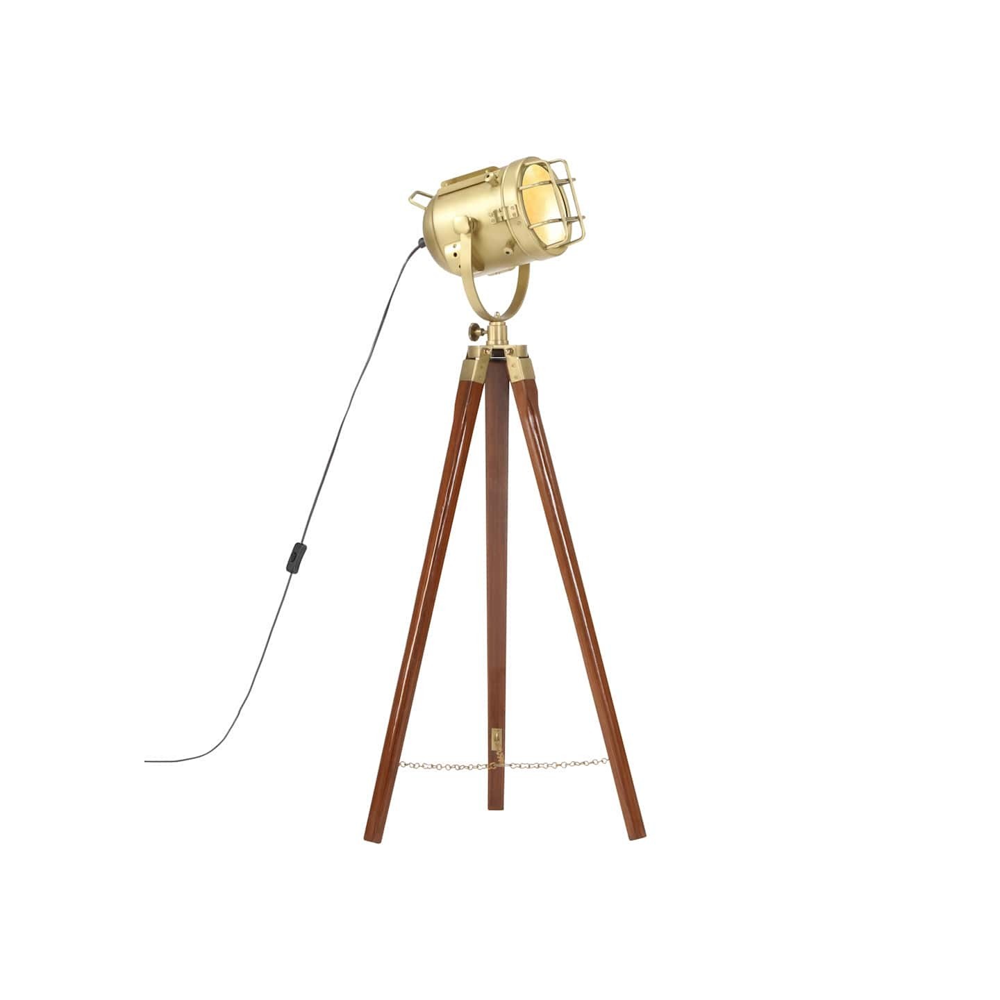 Lampadaire à trépied bois de manguier massif 97 cm