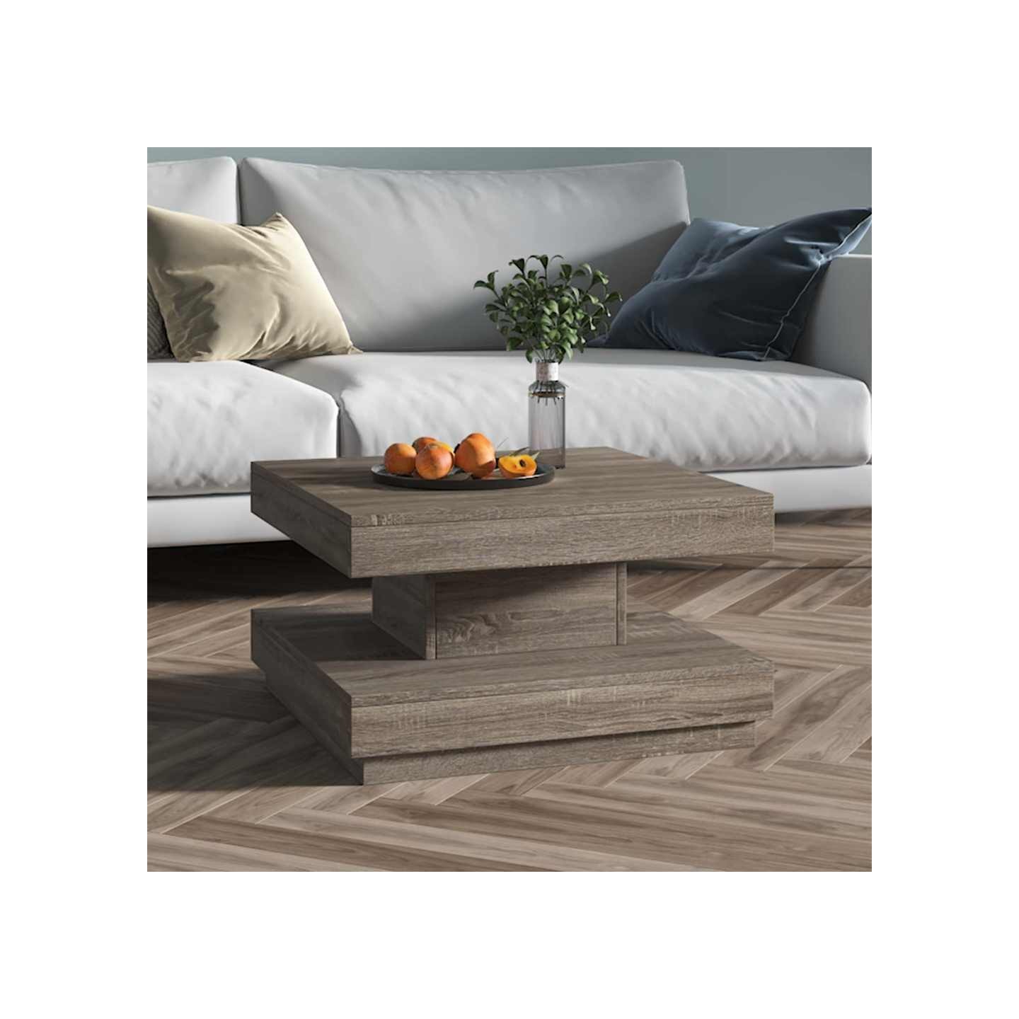 Table basse Gris 60x60x35 cm MDF