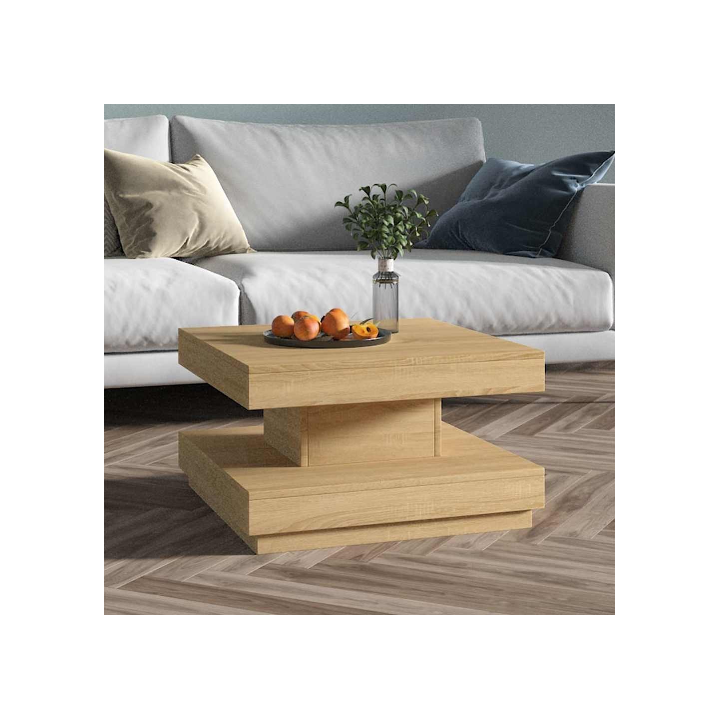 Table basse Marron clair 60x60x35 cm MDF