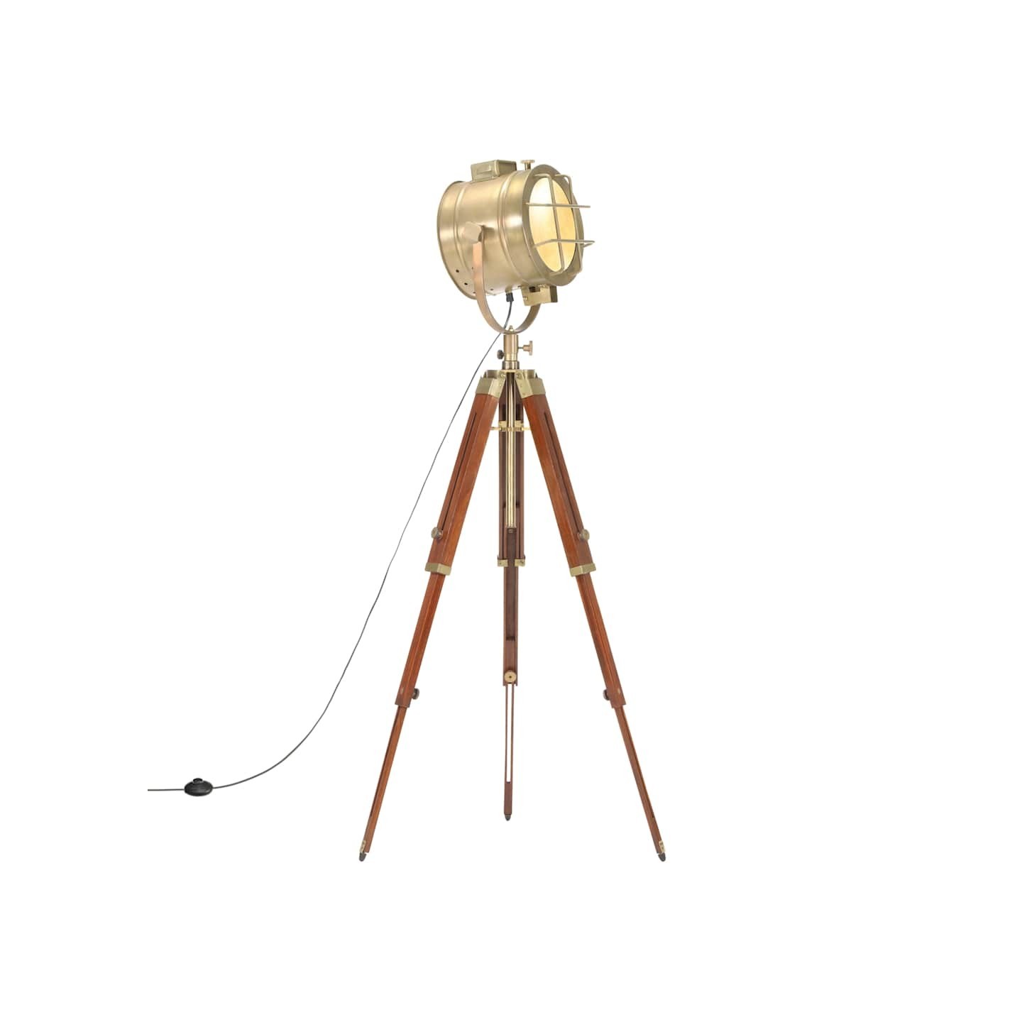 Lampadaire à trépied bois de manguier massif 165 cm