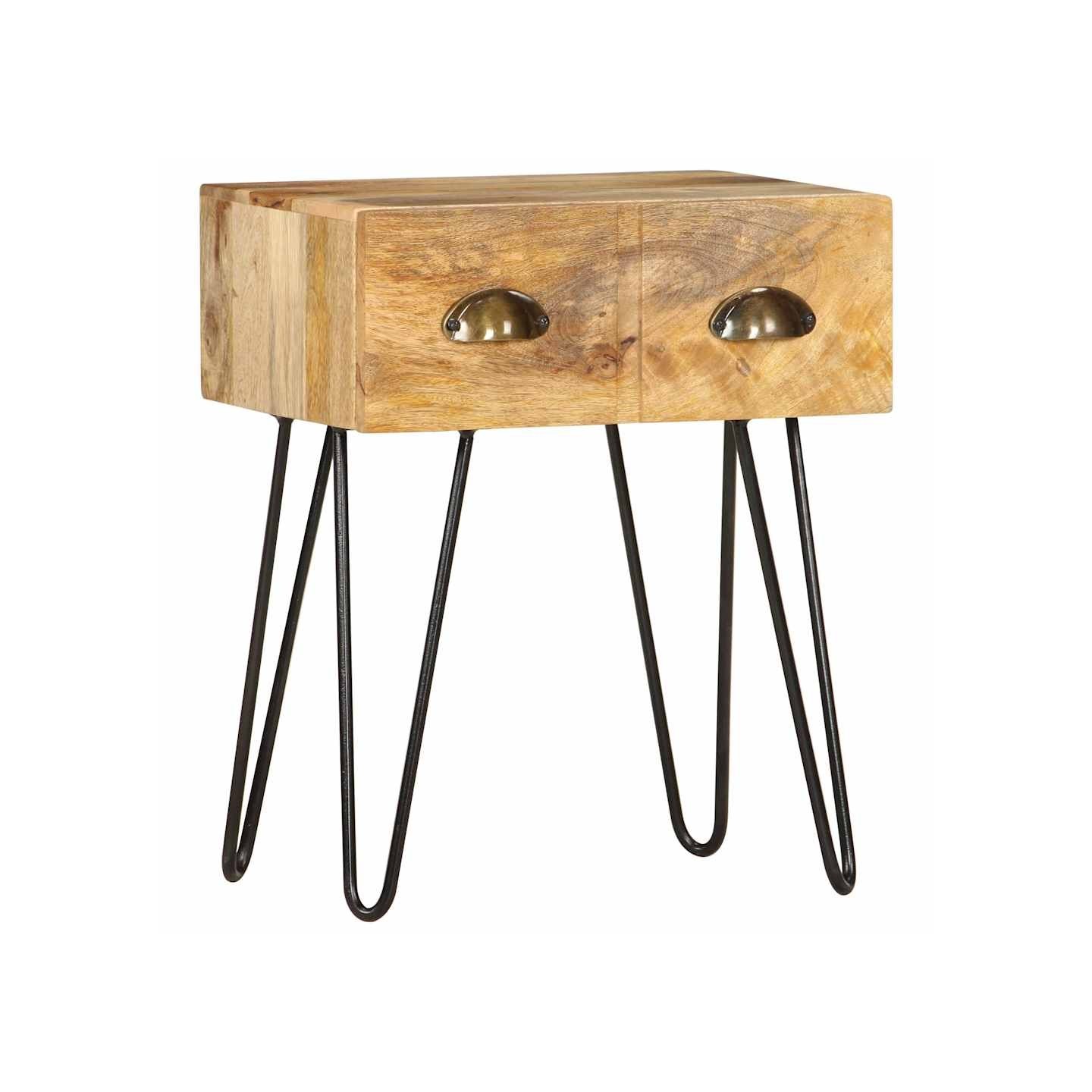 Table de chevet 40 x 30 x 50 cm Bois de manguier massif