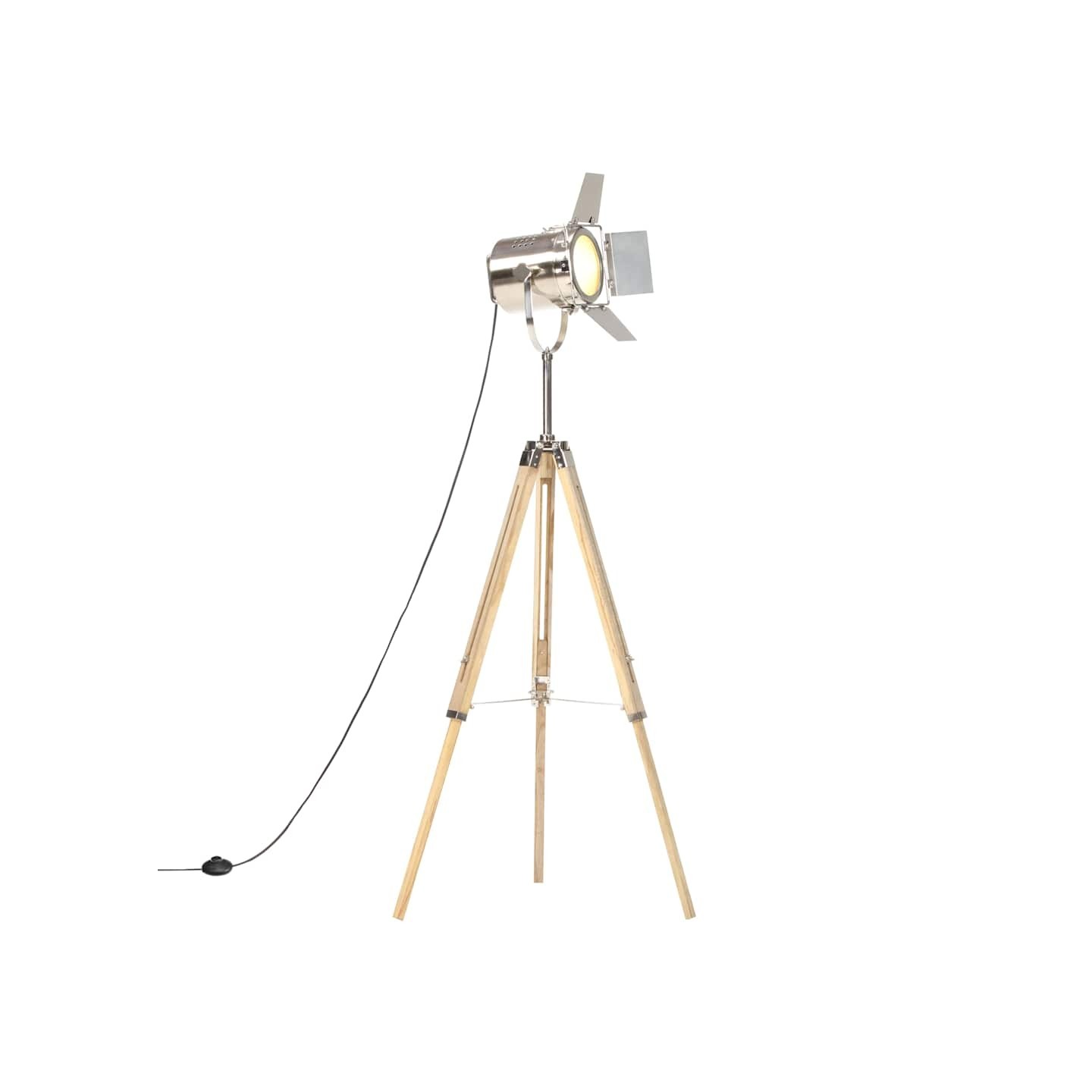 Lampadaire à trépied bois de manguier massif 140 cm