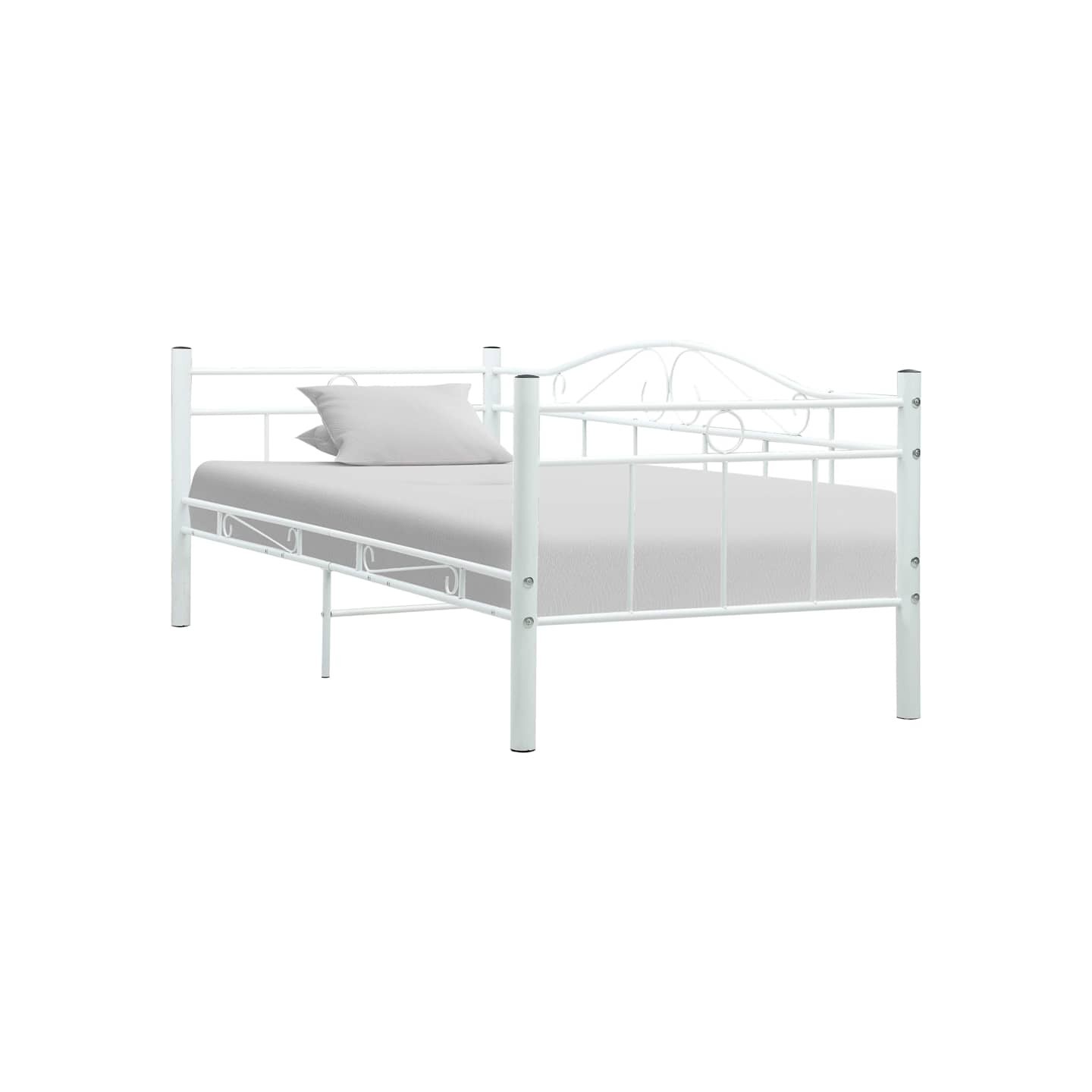 Cadre de lit de repos sans matelas Blanc Métal 90x200cm