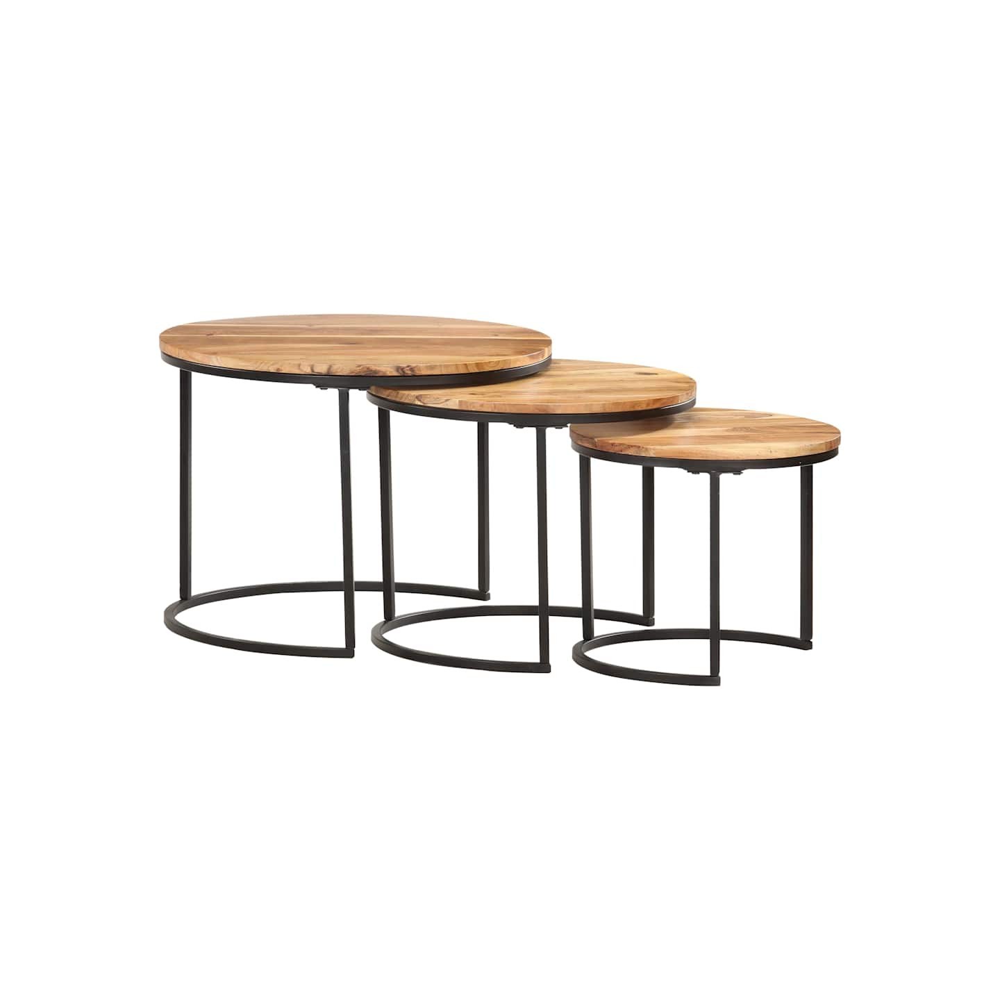Tables gigognes 3 pcs Bois d'acacia massif