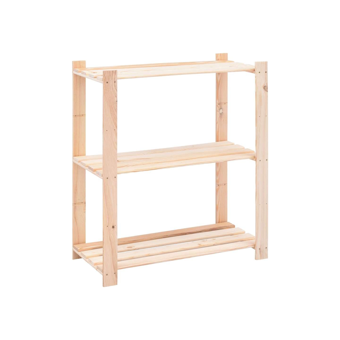 Étagère de stockage 3 niveaux 80x38x90 cm Pin solide 150 kg
