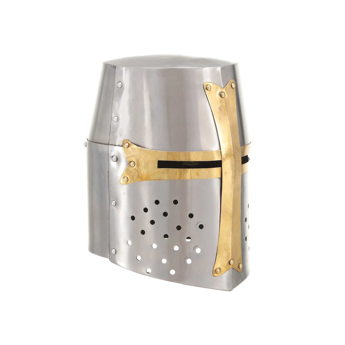 Casque de chevalier croisé antique pour GN Argenté Acier