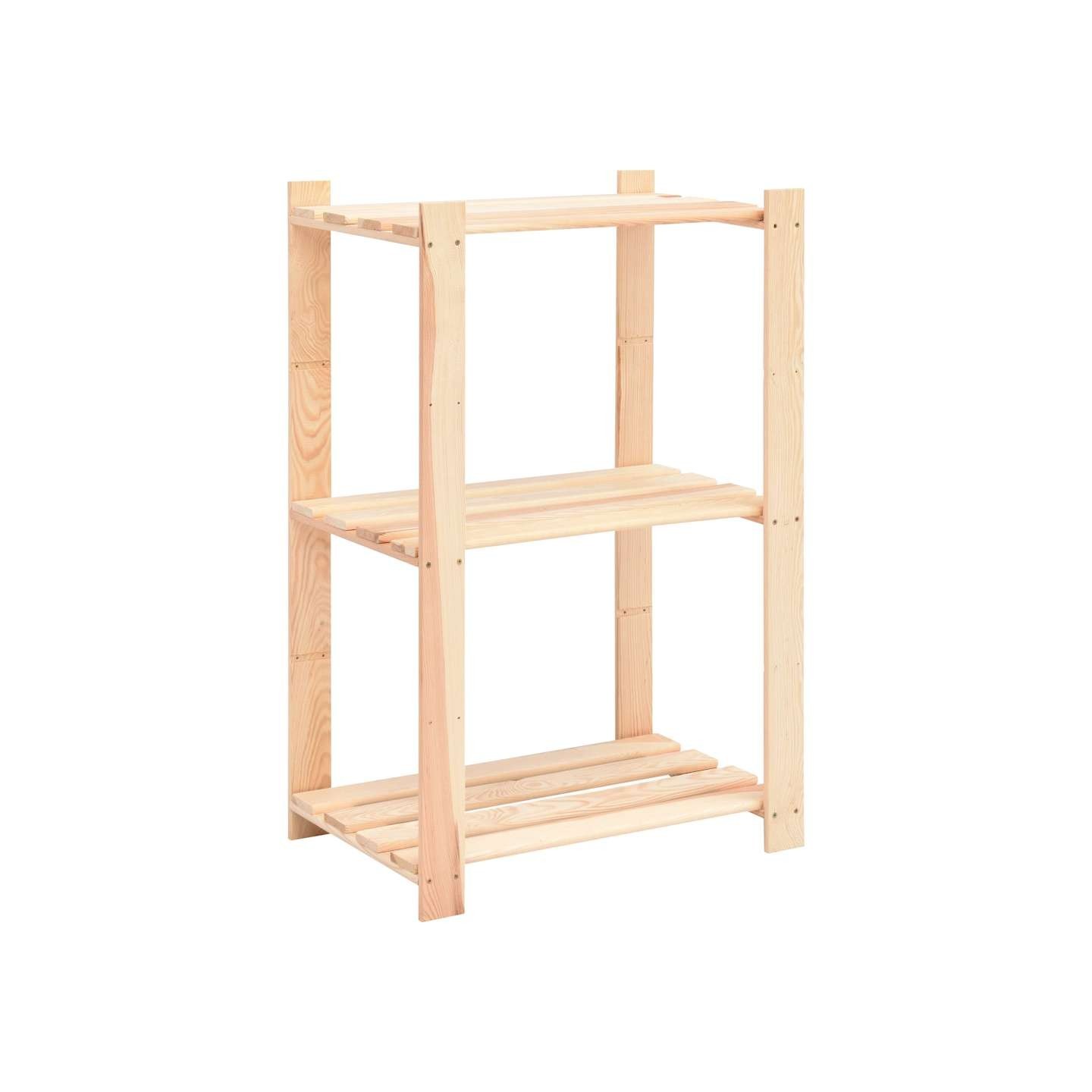 Étagère de stockage 3 niveaux 60x38x90 cm Pin solide 150 kg
