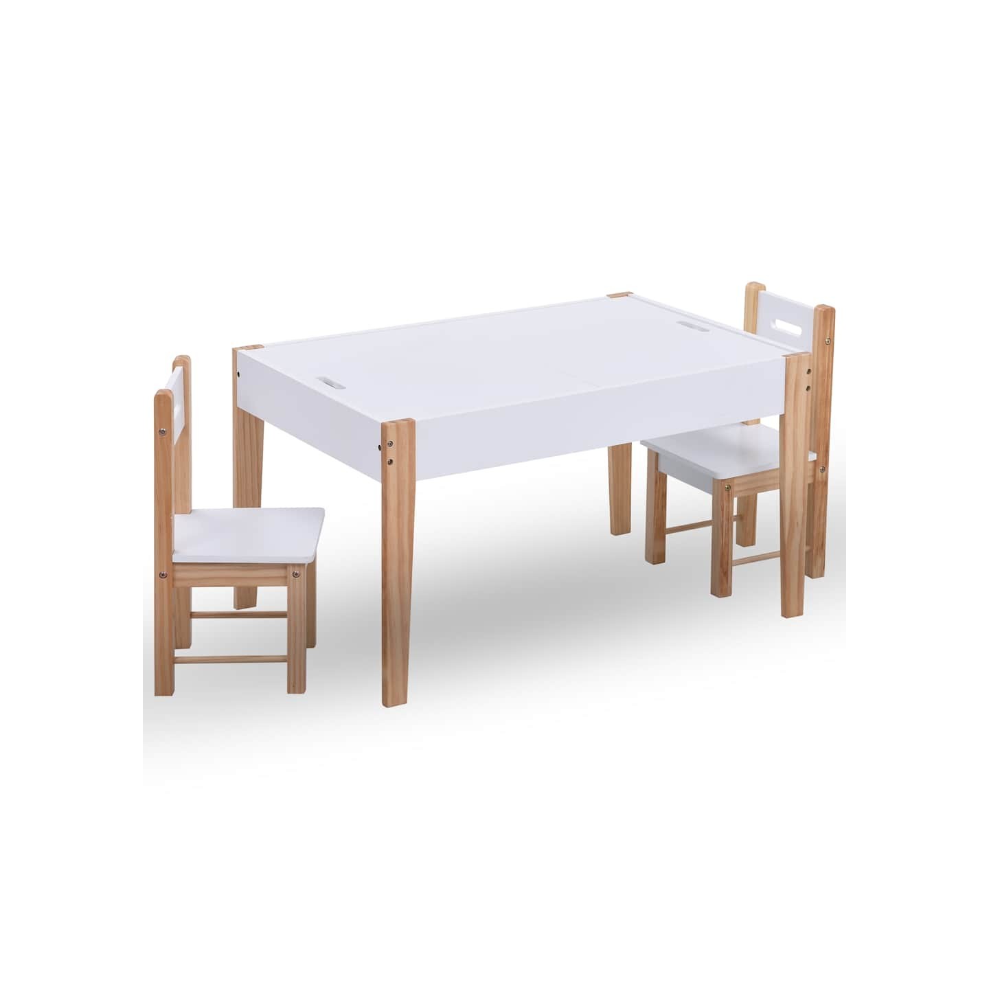 Ensemble de table et chaises pour enfants 3 pcs Noir et blanc