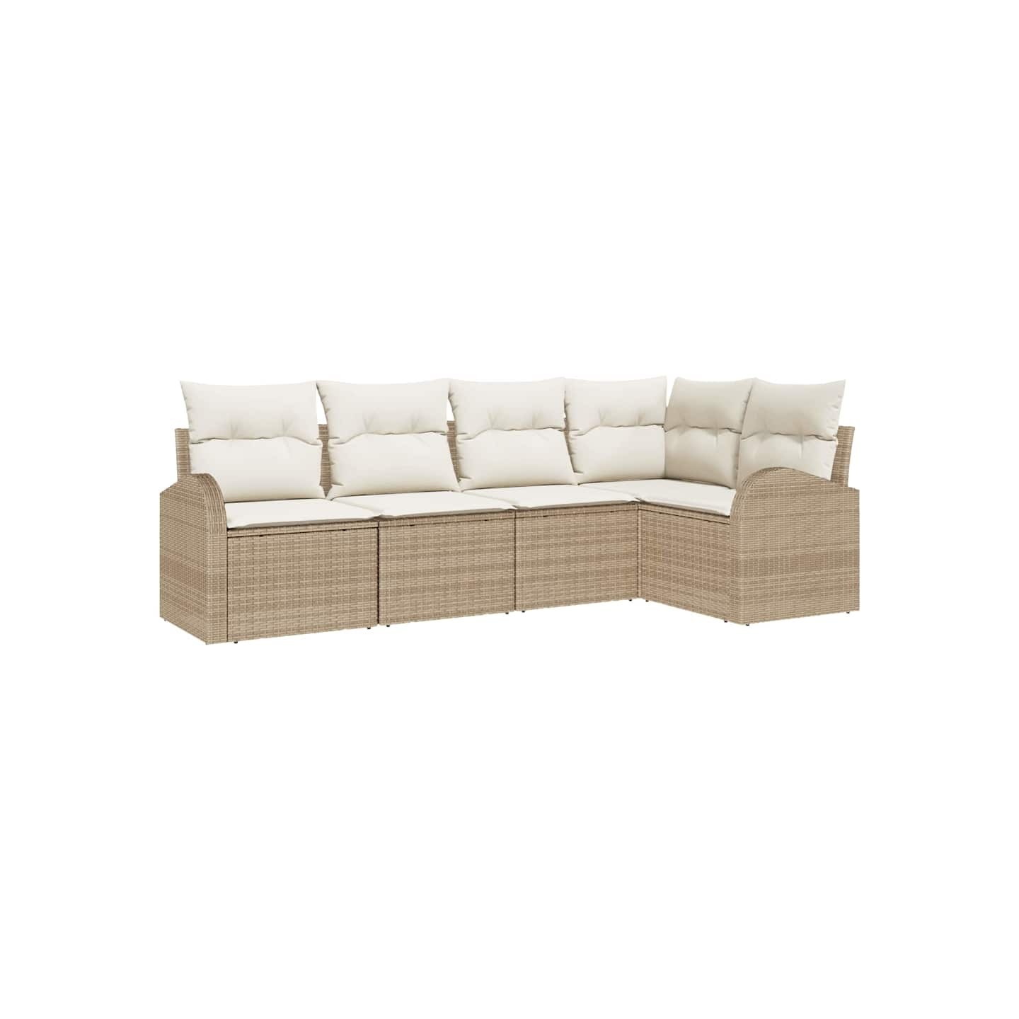 Ensemble de Canapés 5 pc Beige Polyester