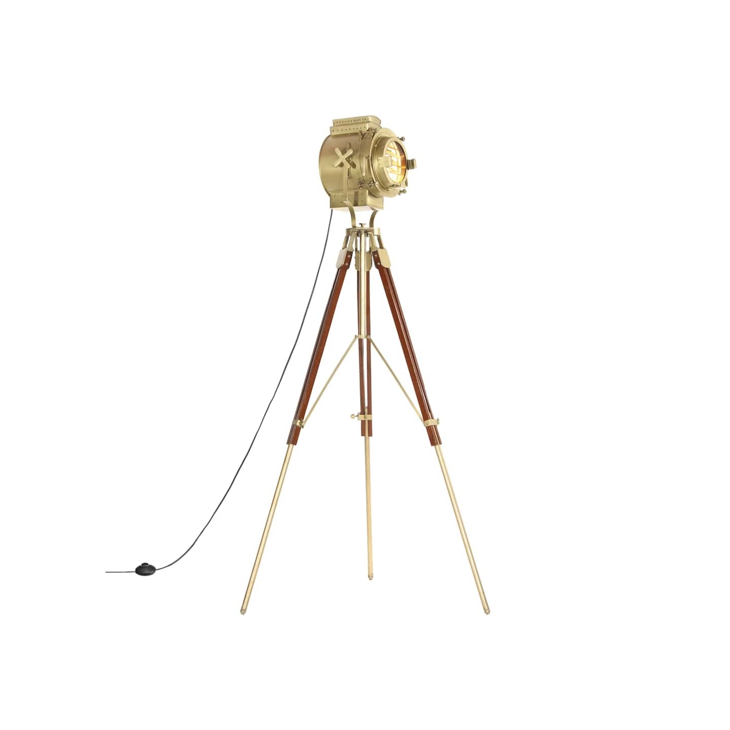 Lampadaire à trépied bois de manguier massif 193 cm
