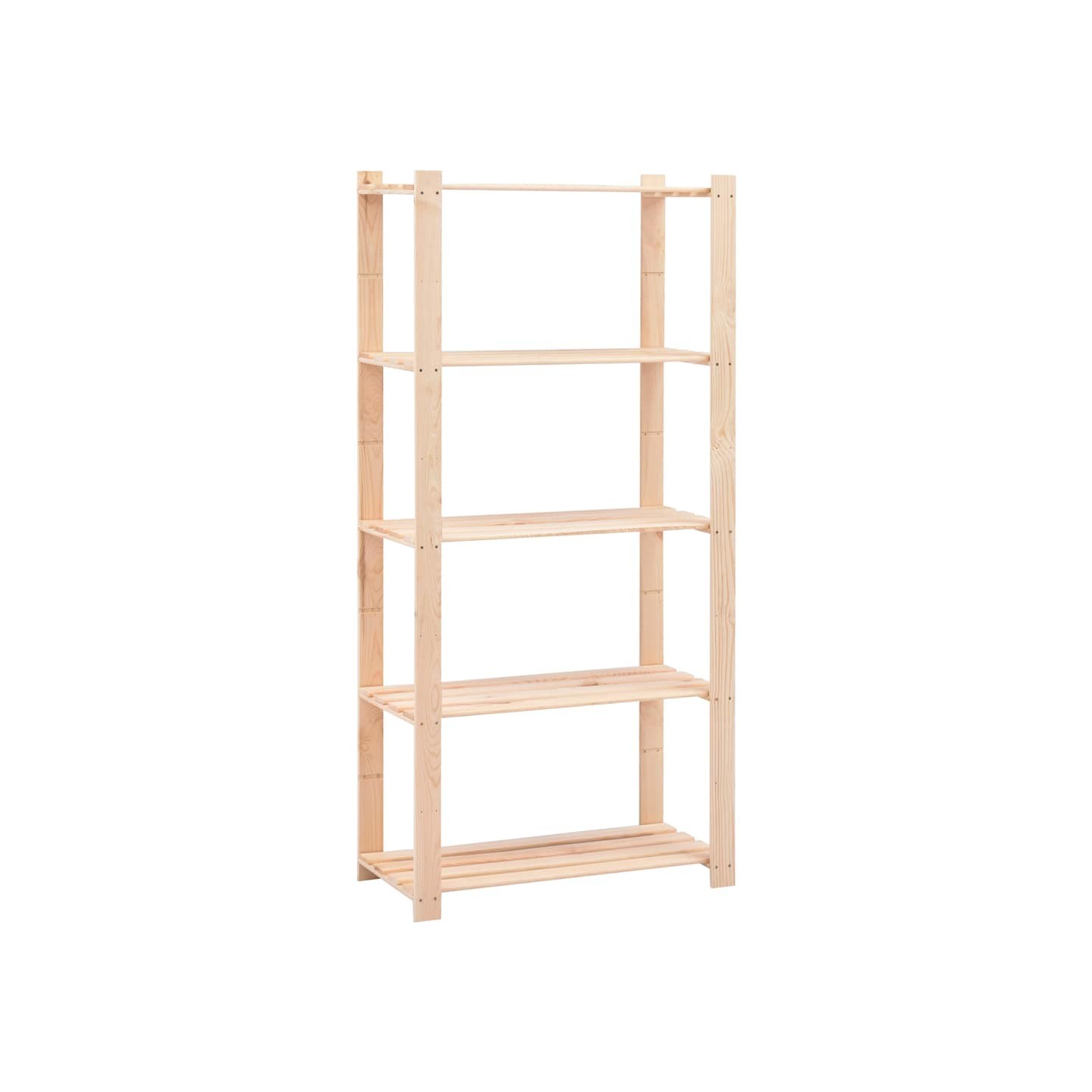 Étagère de stockage 5 niveaux 80x38x170 cm Pin solide 250 kg