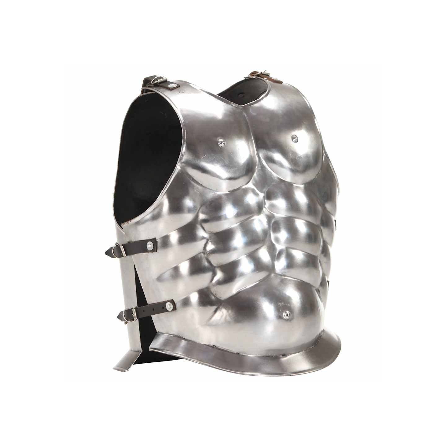 Cuirasse d'armure corporelle de soldat romain GN Argenté Acier