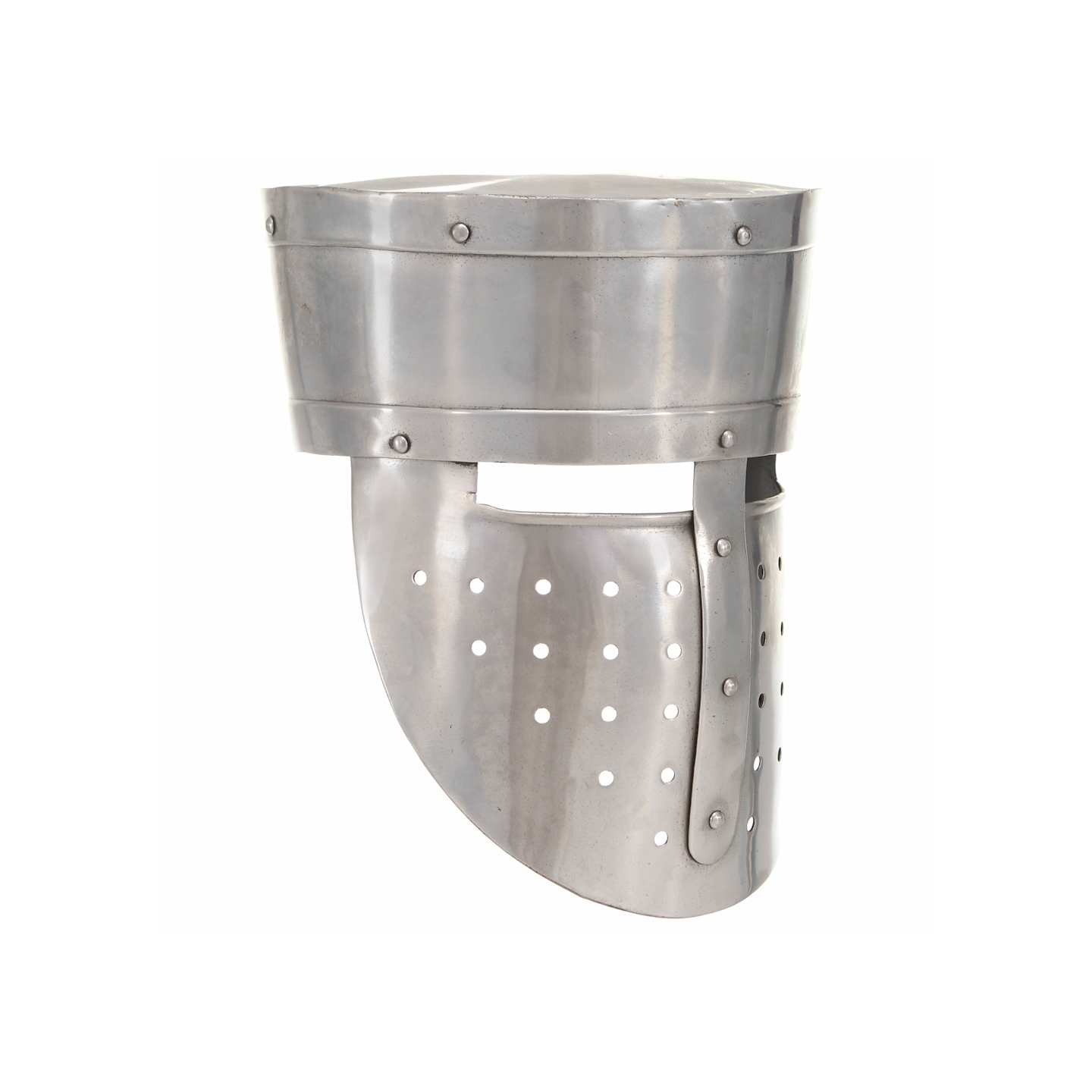 Casque de chevalier médiéval antique pour GN Argenté Acier