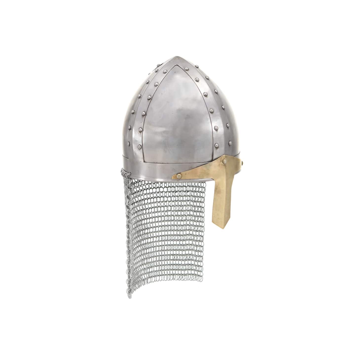 Casque de chevalier croisé antique pour GN Argenté Acier