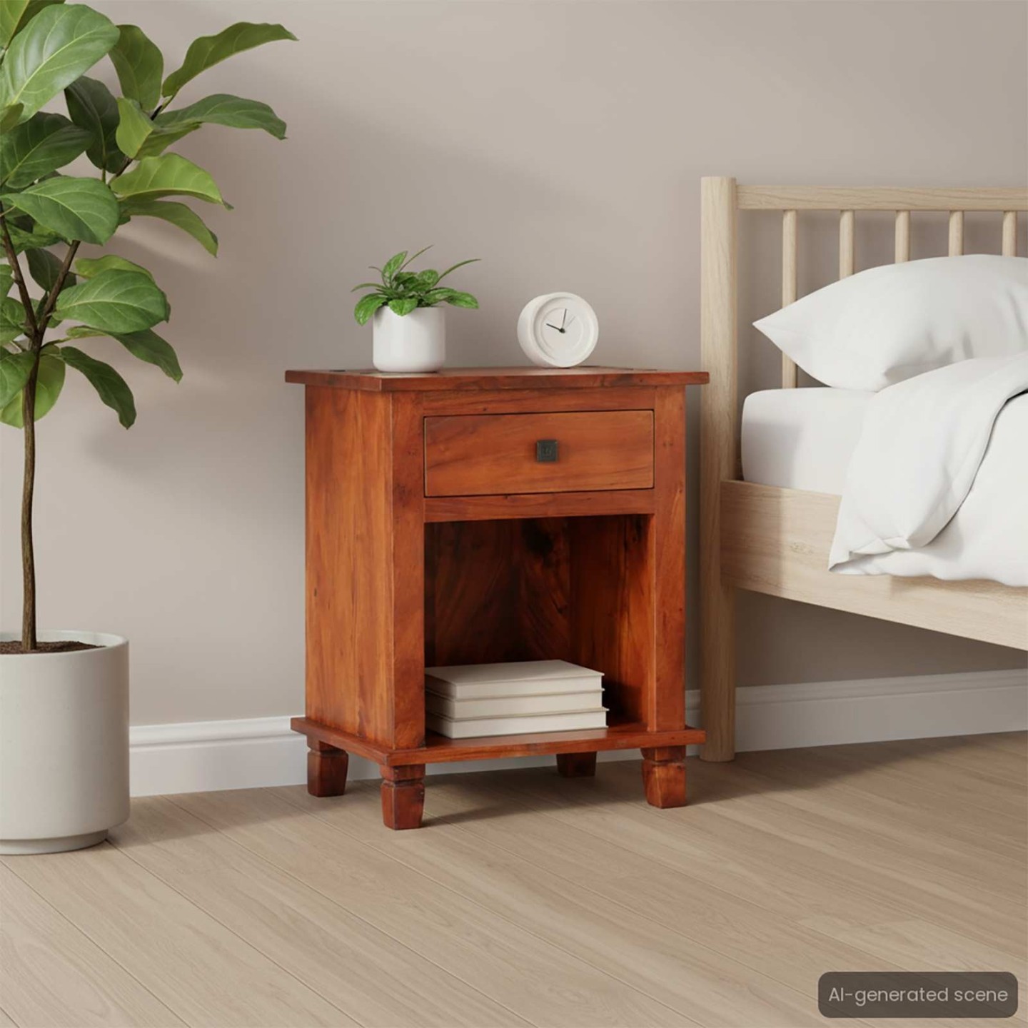 Table de chevet 40 x 30 x 50 cm Bois d'acacia massif