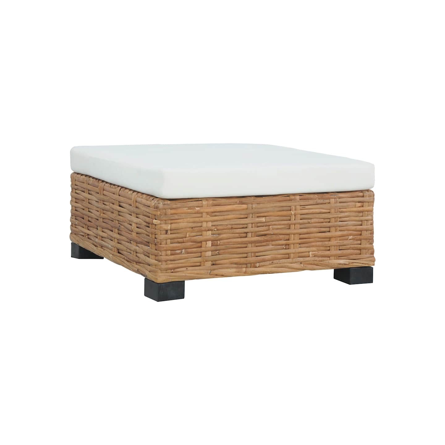 Repose-pied avec coussin Rotin naturel