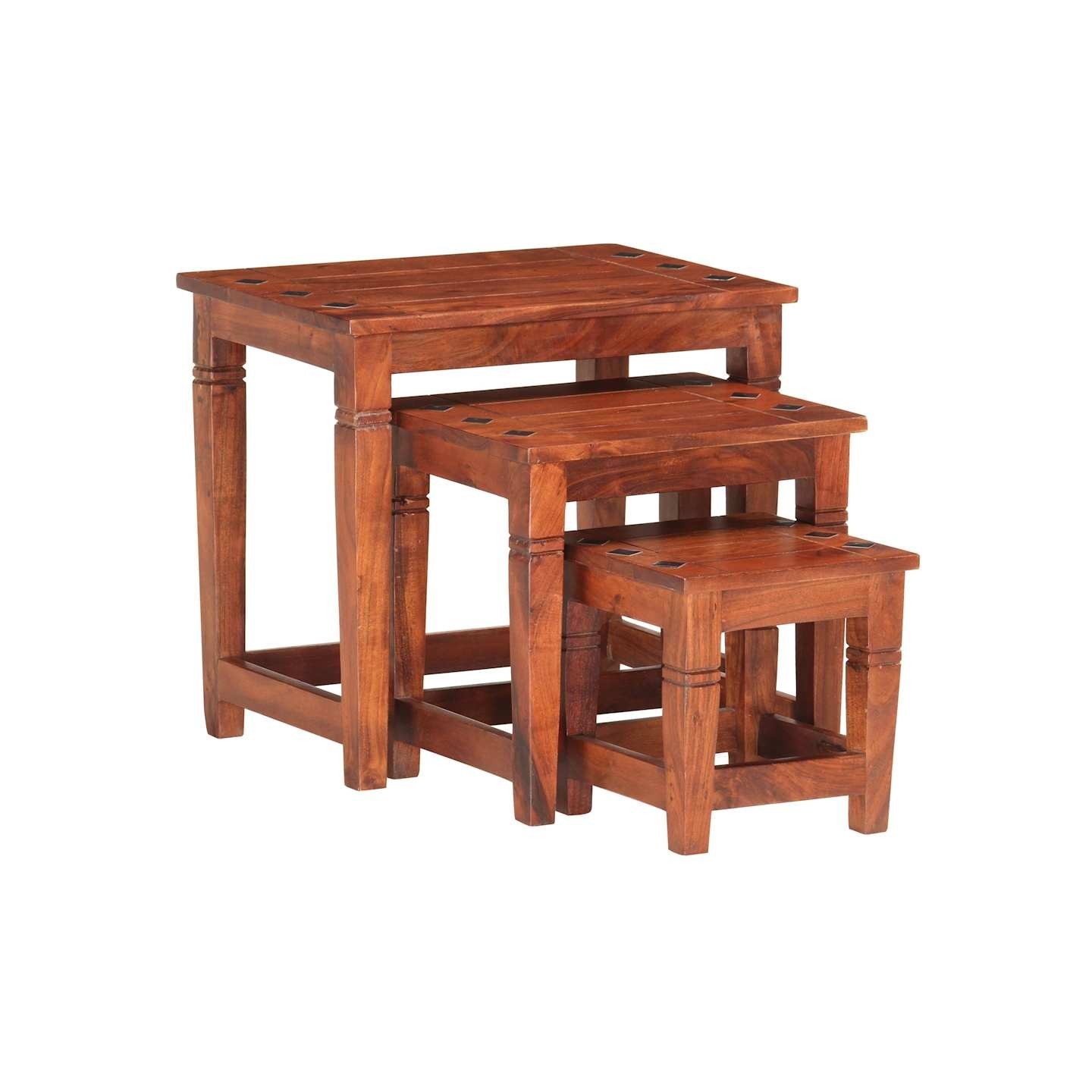 Tables gigognes 3 pcs Bois d'acacia massif