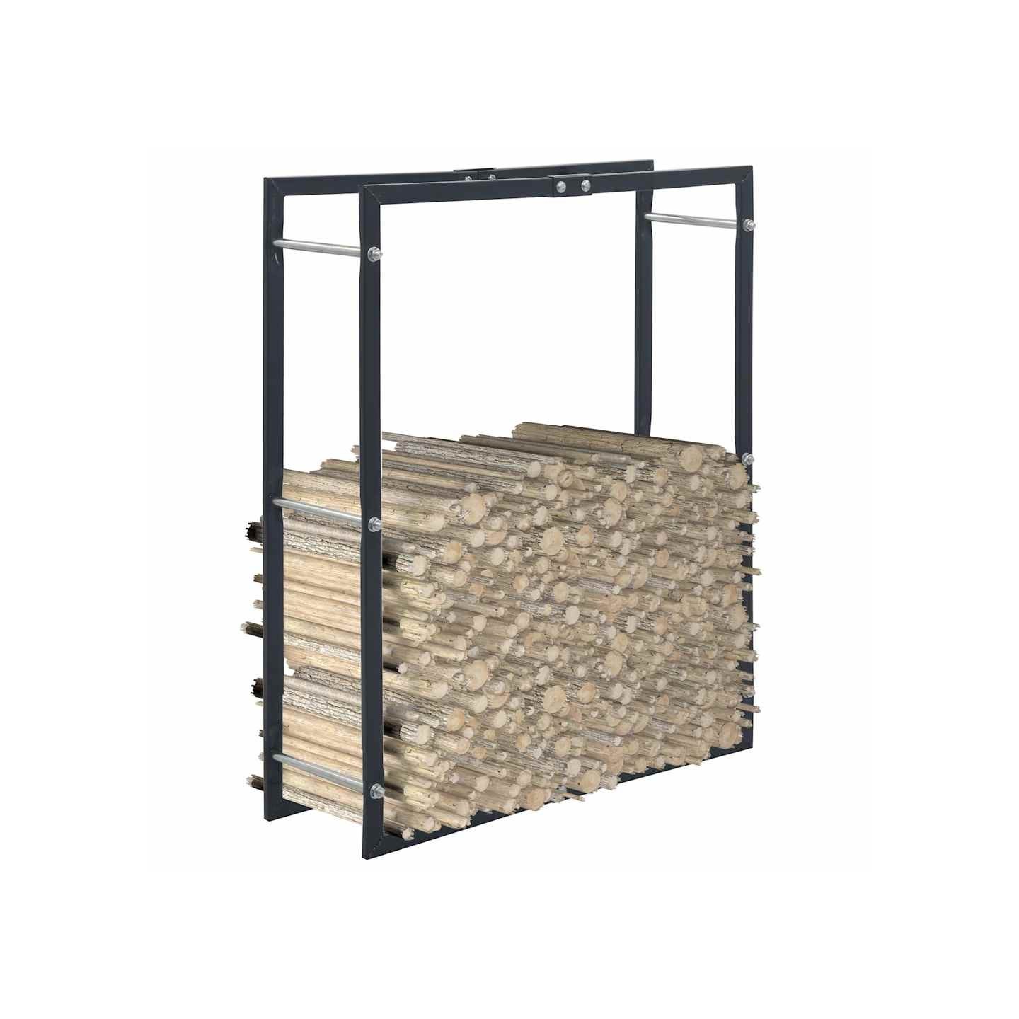 Portant de bois de chauffage Noir 80x25x100 cm Acier