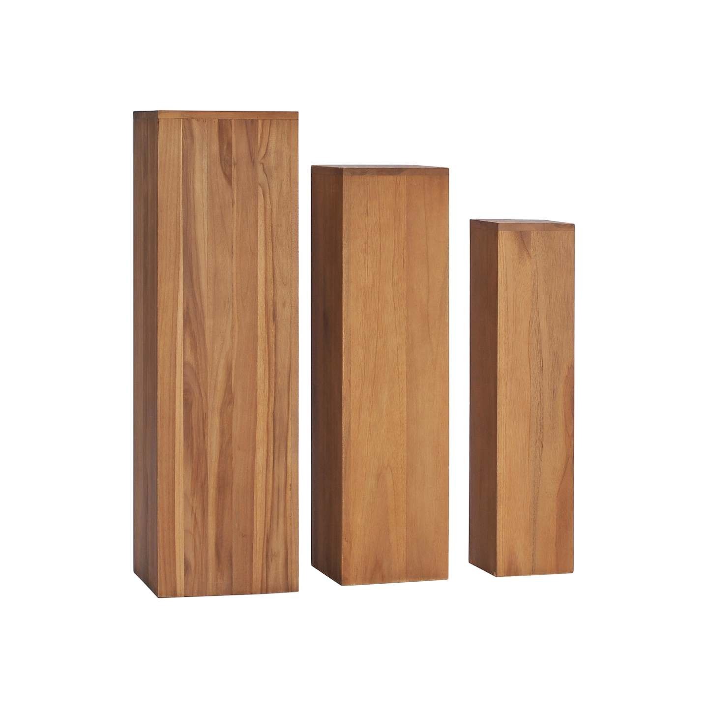 Ensemble de supports de plantes 3 pcs Bois de teck solide