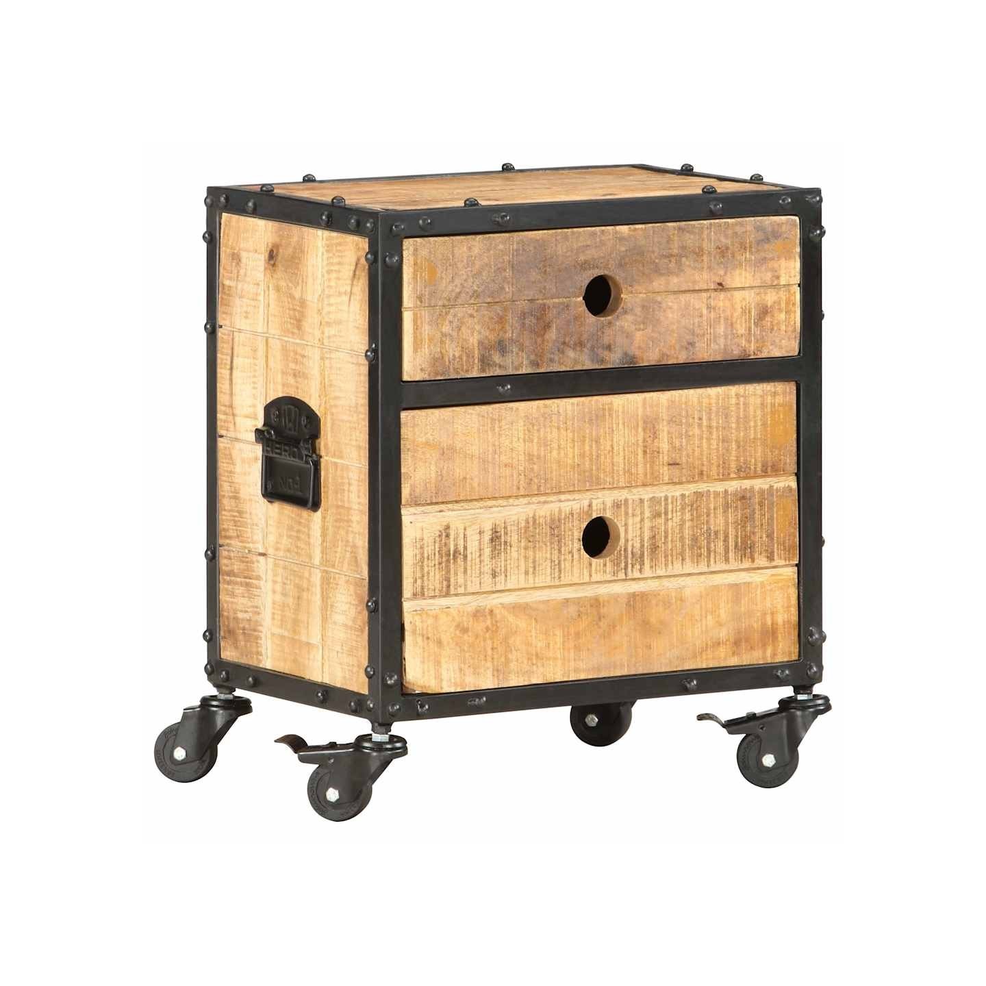 Table de chevet 40x30x50 cm bois de manguier brut