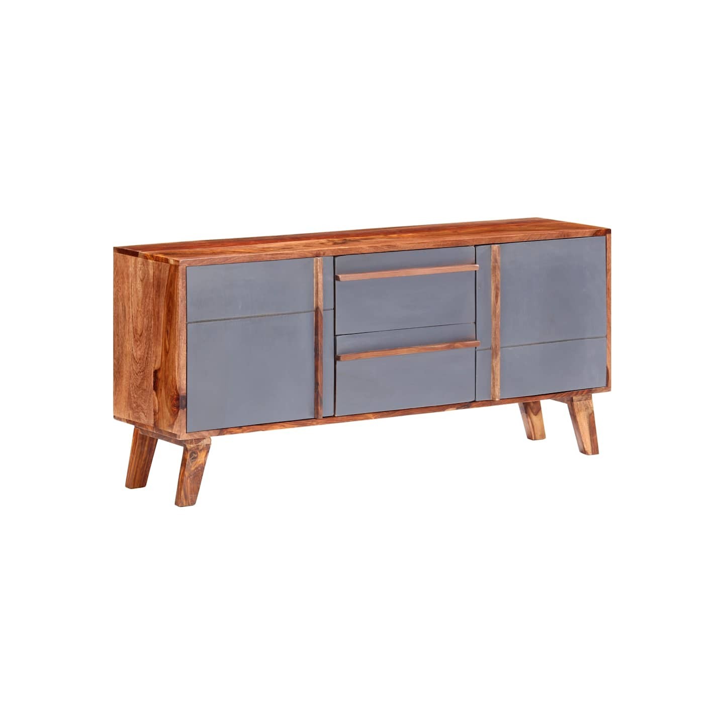 Buffet gris 120x30x55 cm bois massif