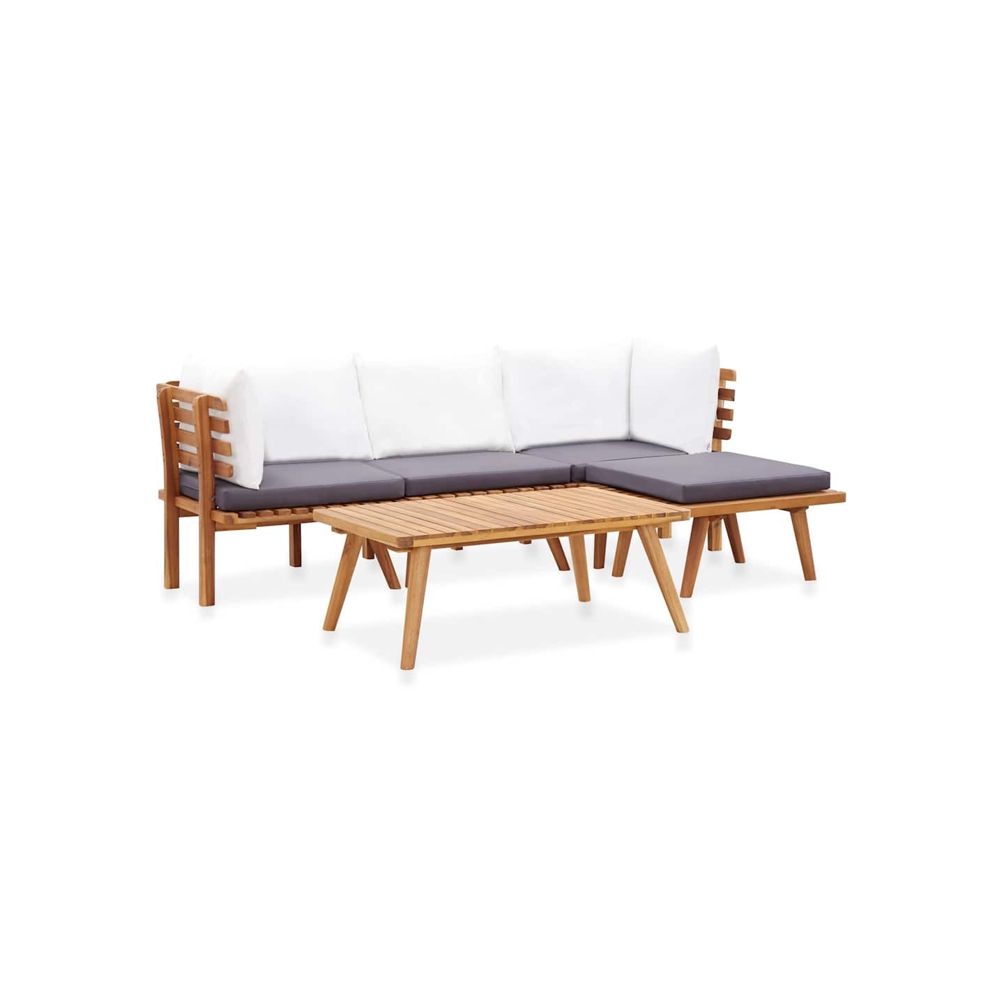 Salon de jardin 5 pcs bois d'acacia solide