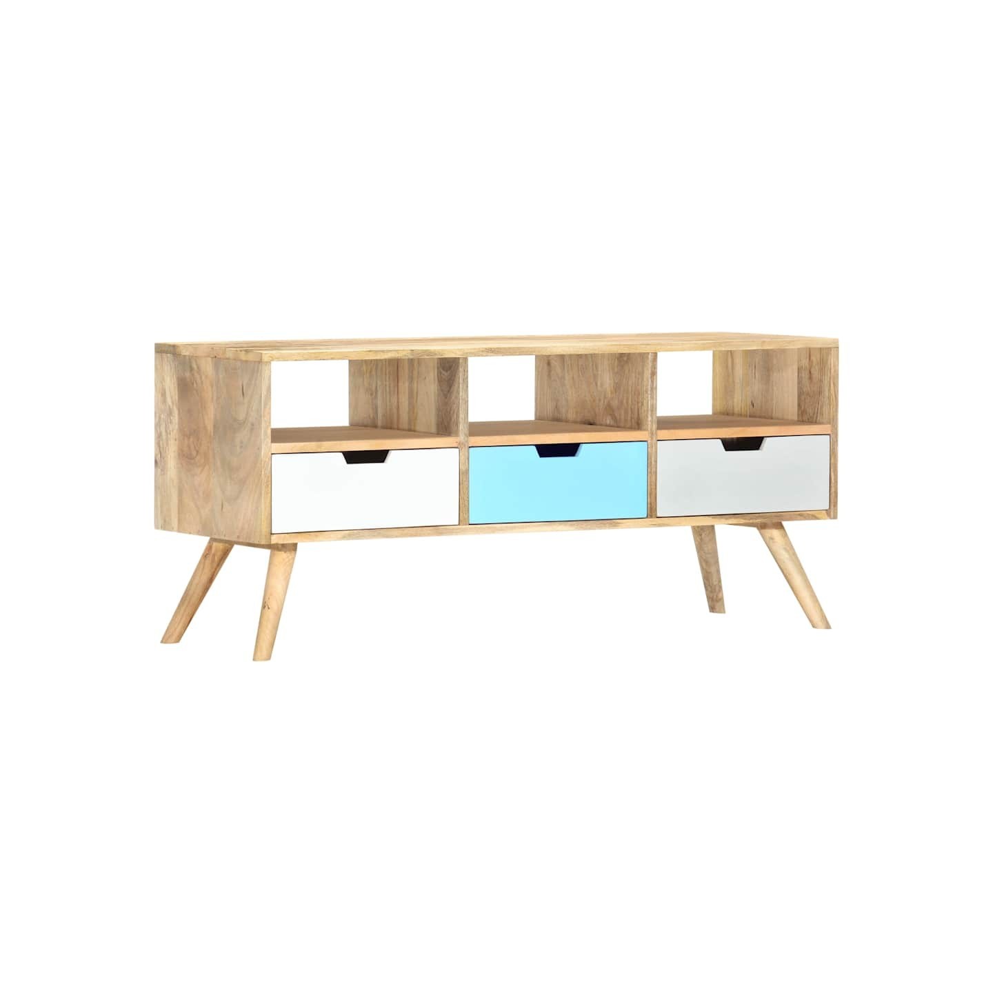 Meuble TV 110x35x48 cm Bois de manguier massif