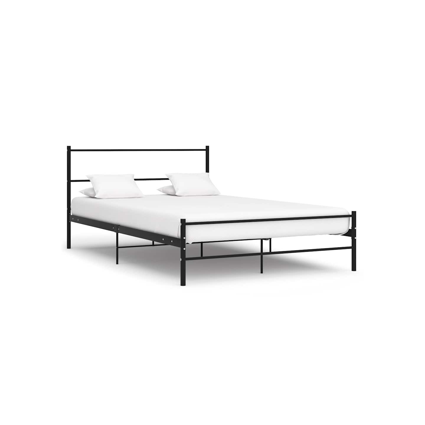 Cadre de lit avec tête de lit sans matelas noir 160x200cm métal
