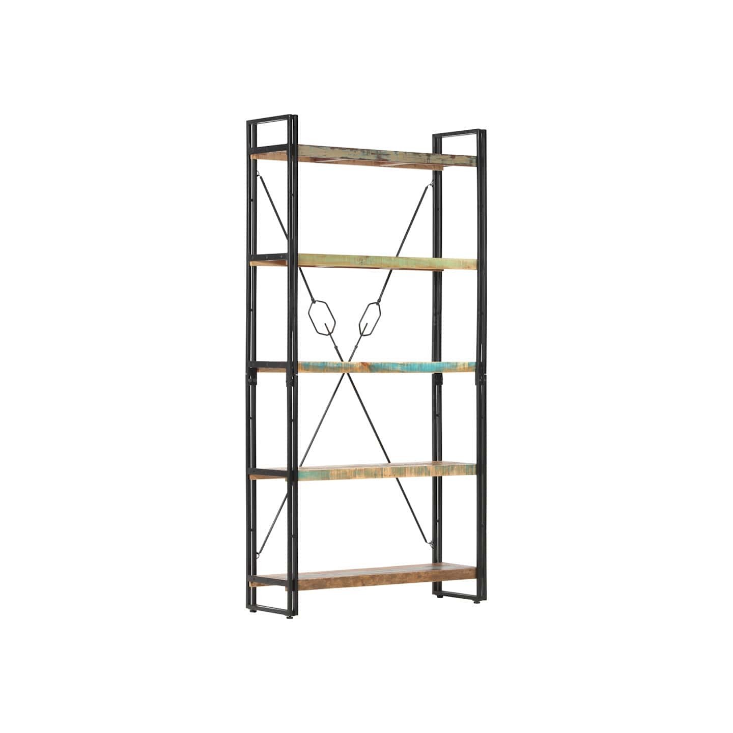 Bibliothèque 5 niveaux 90x30x180 cm Bois solide de récupération