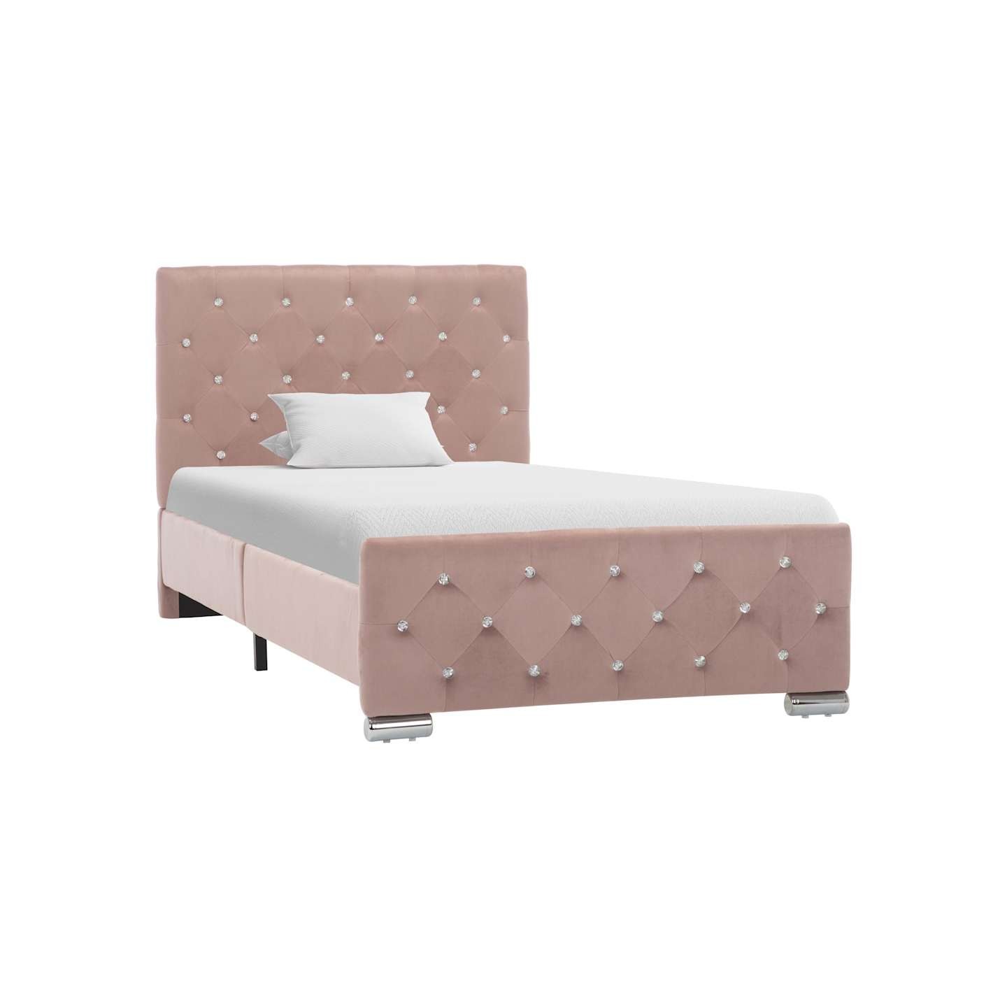 Cadre de lit sans matelas Rose Velours 90x200 cm