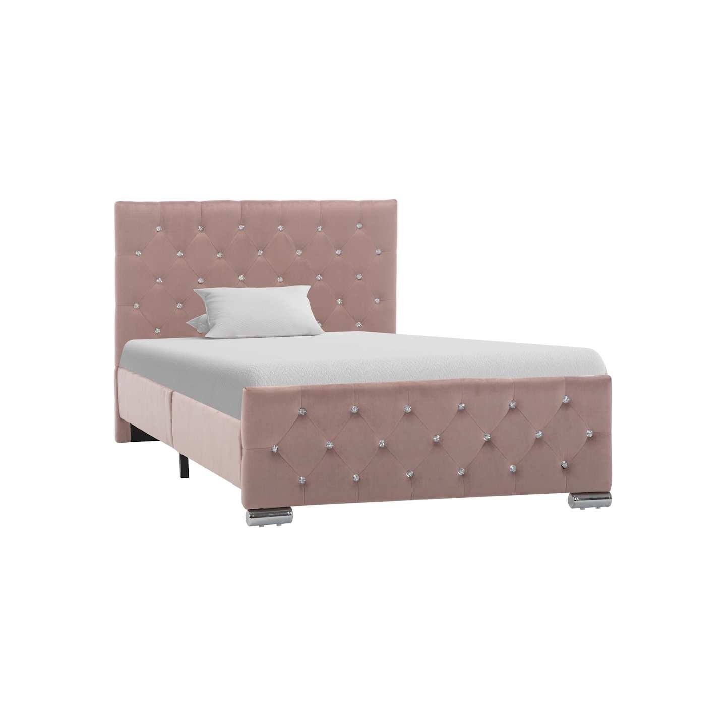 Cadre de lit sans matelas Rose Velours 100x200 cm