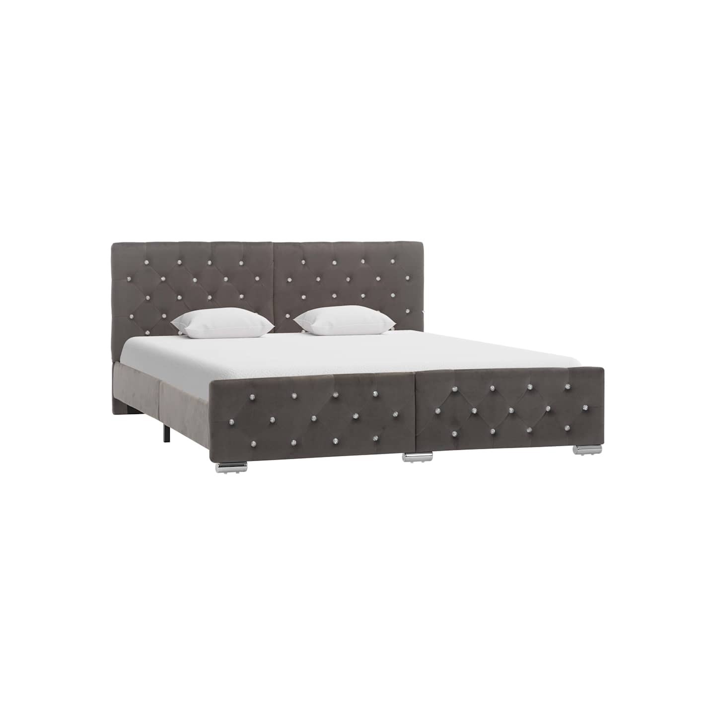 Cadre de lit sans matelas gris velours 160x200 cm