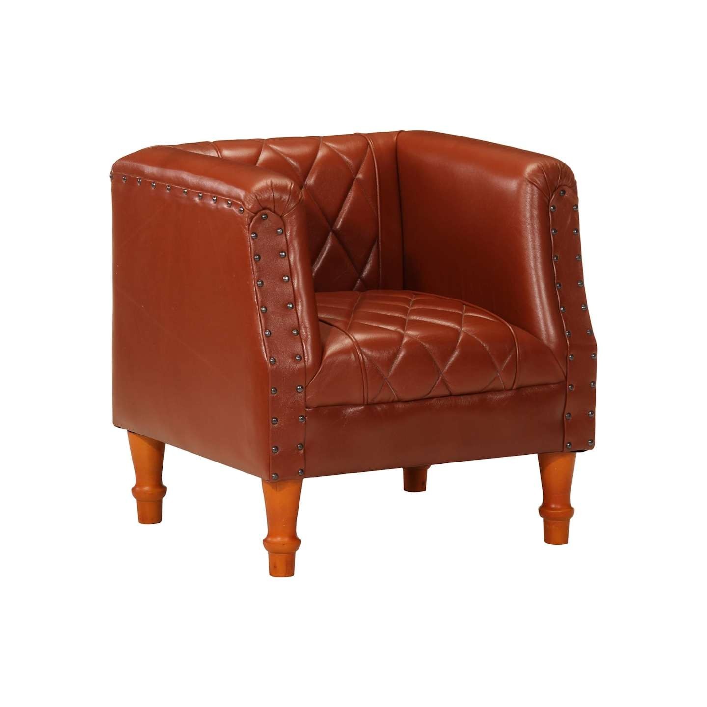 Chaise cabriolet marron Cuir véritable de chèvre