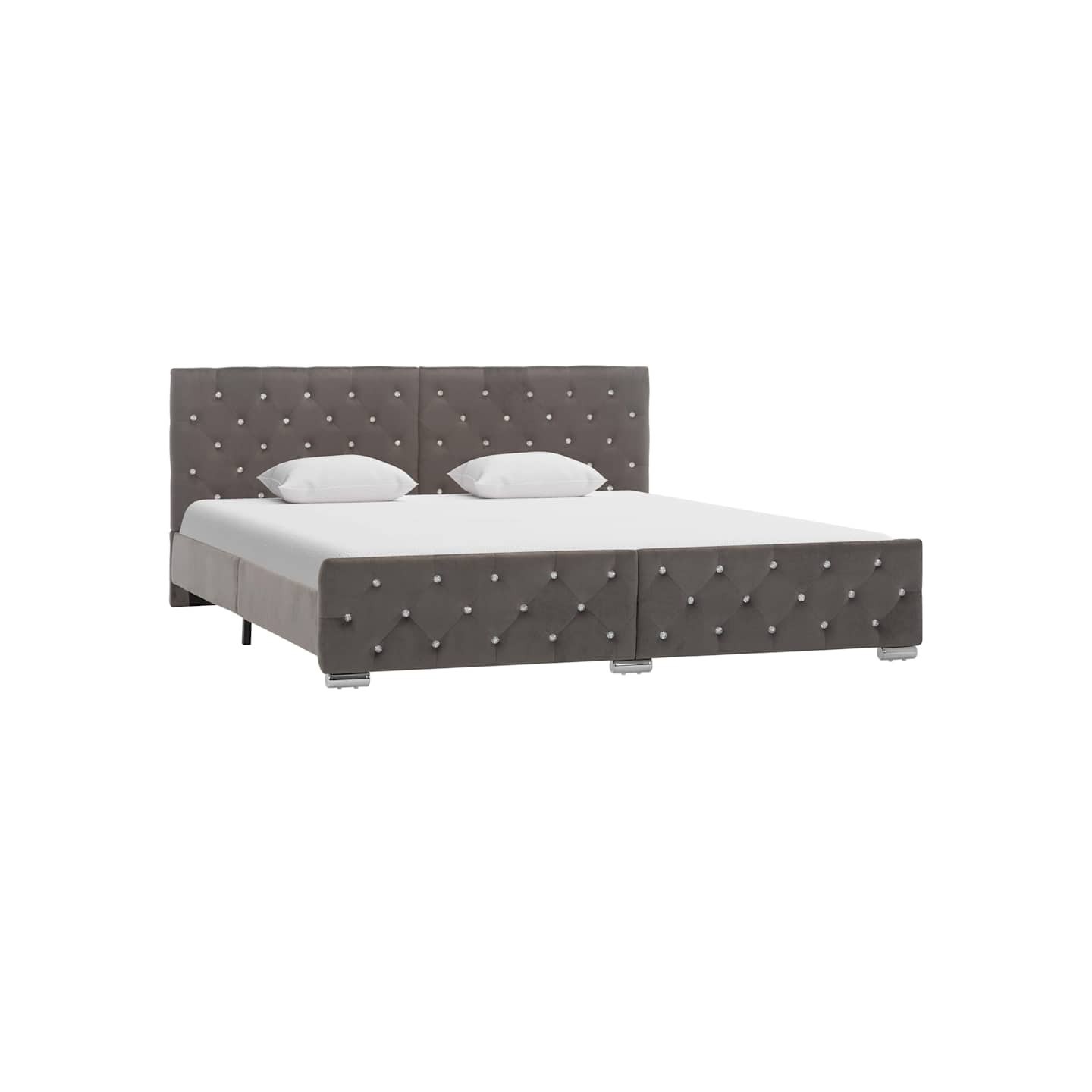 Cadre de lit sans matelas gris velours 180x200 cm