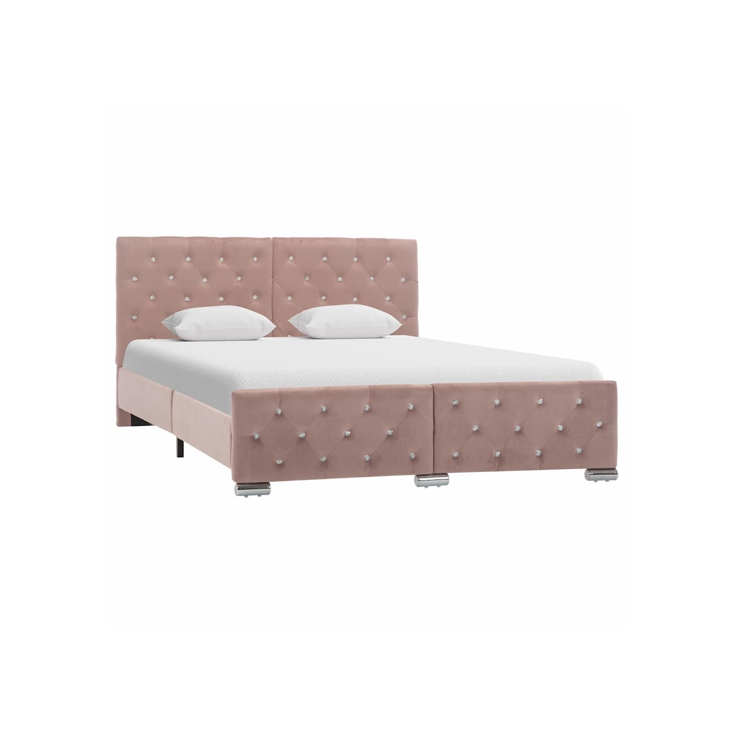 Cadre de lit sans matelas Rose Velours 140x200 cm